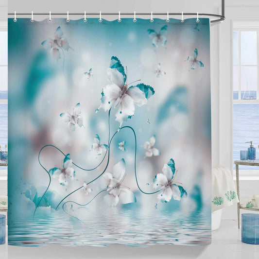 Butterfly Shower Curtain 69x70 inches Polyester Waterproof