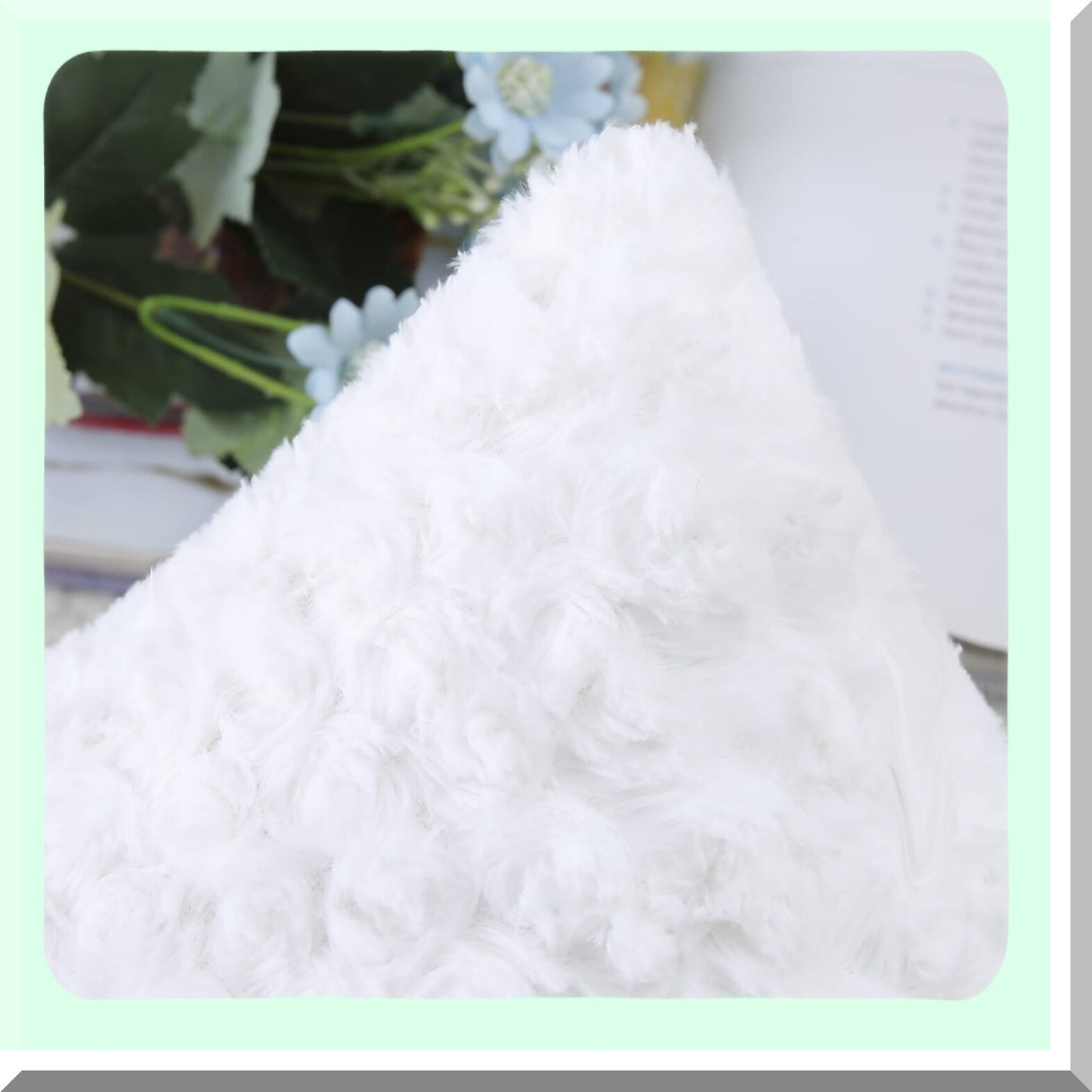 RoseDream 3D Throw Pillow Covers - Set of 2, 26x26 Inch Fluffy Decorative Cushion Cases for Couch Bed Sofa - Off White Floral Pattern