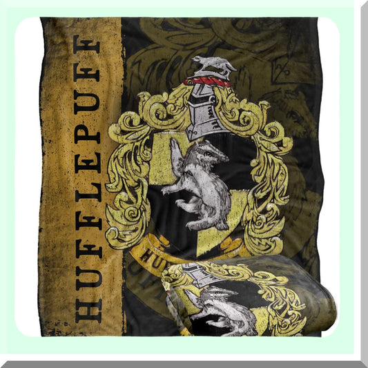 Hufflepuff House Crest Silky Soft Throw Blanket - 50"x60" Harry Potter Cozy Comfort