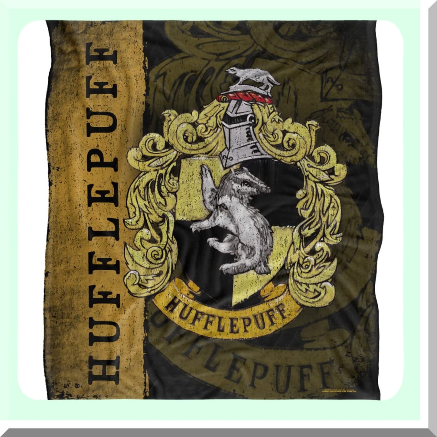 Hufflepuff House Crest Silky Soft Throw Blanket - 50"x60" Harry Potter Cozy Comfort