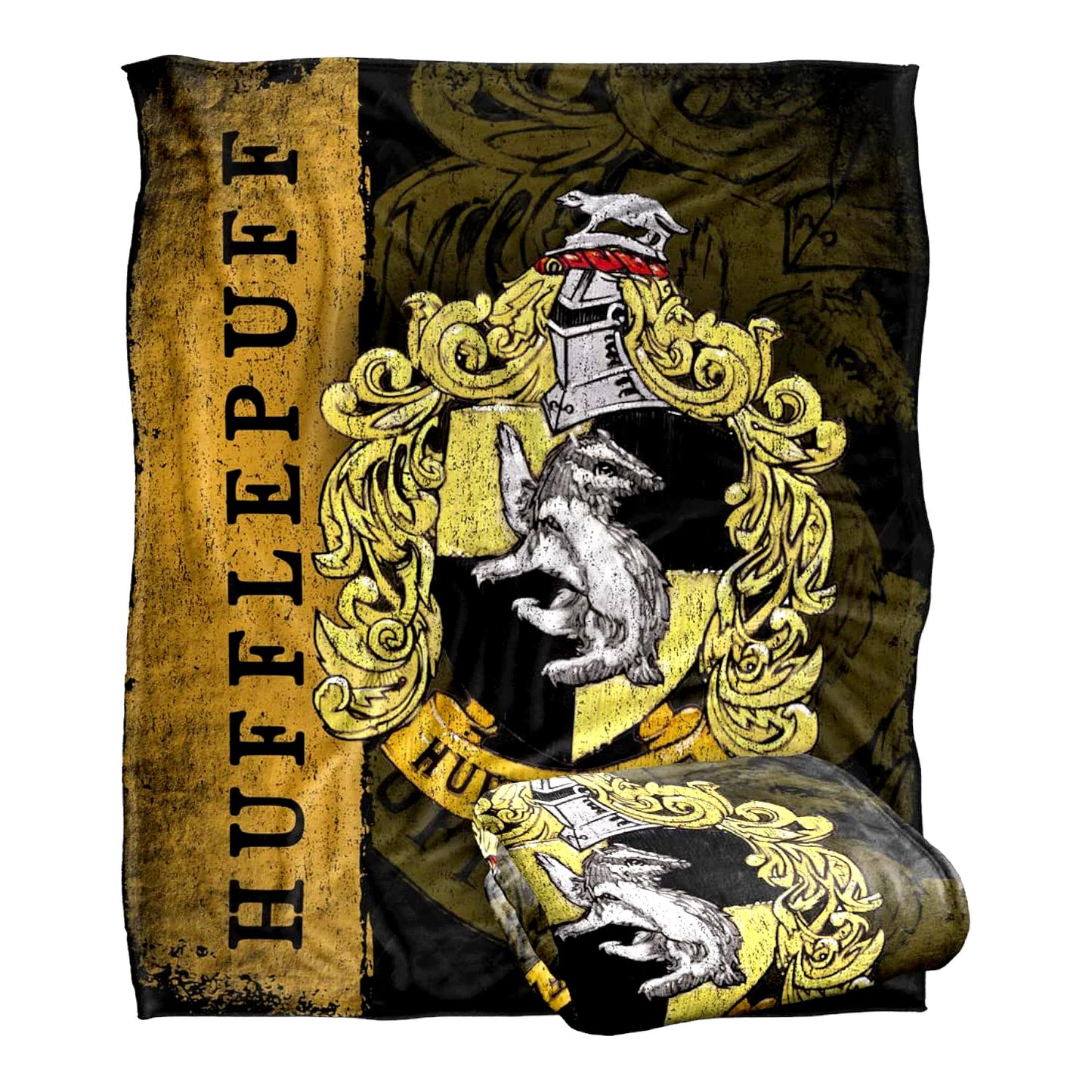 Hufflepuff House Crest Silky Soft Throw Blanket - 50"x60" Harry Potter Cozy Comfort