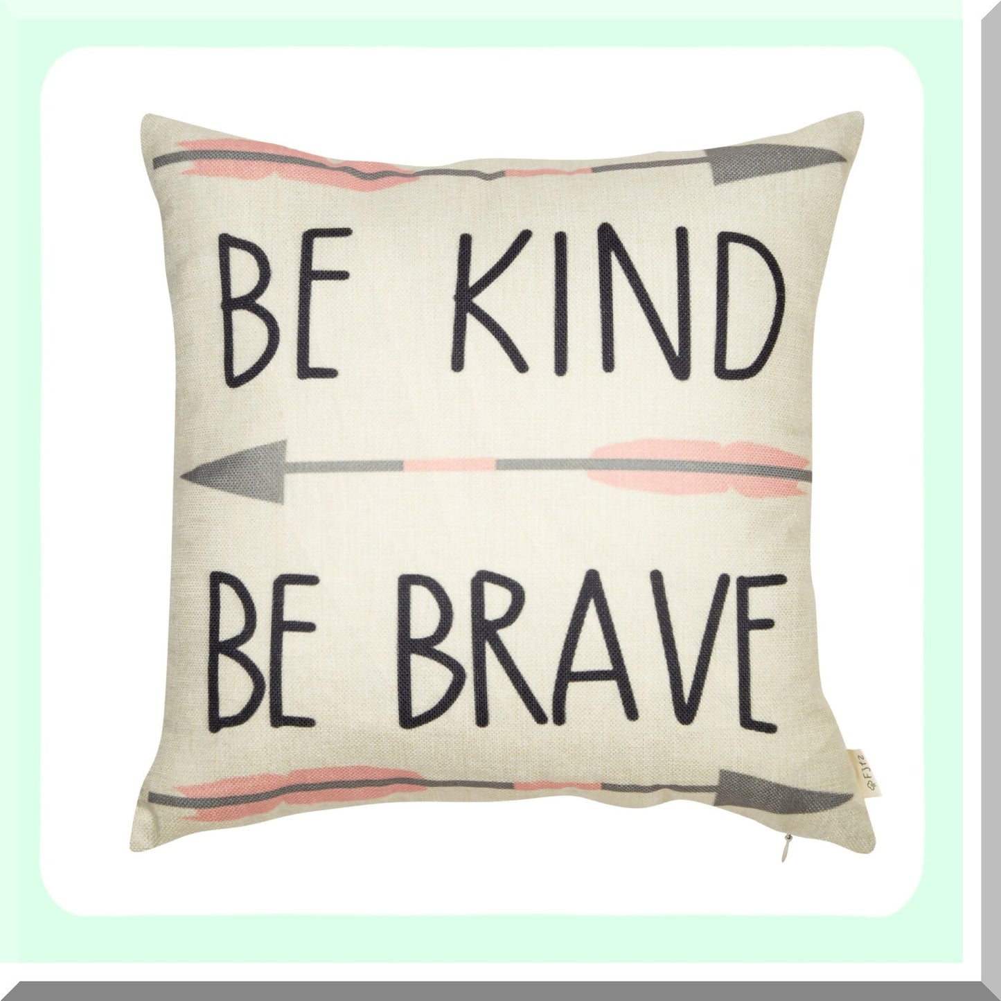Tribal Girl Nursery Quote Words Pillow Cover - Be Kind Be Decoration - 3 Arrows Pink and Grey - Cotton Linen Home Decor - Sofa Couch Cushion Case - 18" x 18"