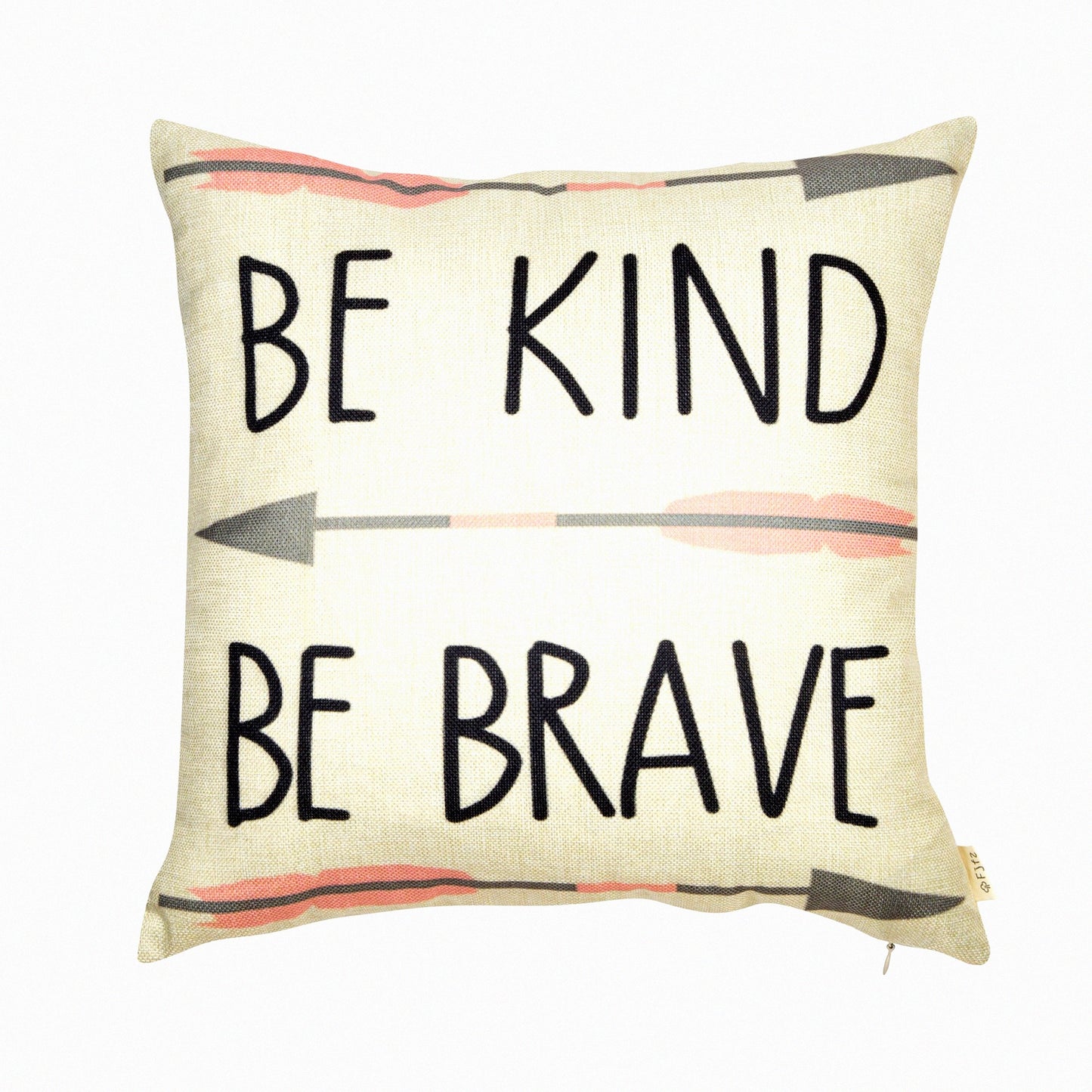 Tribal Girl Nursery Quote Words Pillow Cover - Be Kind Be Decoration - 3 Arrows Pink and Grey - Cotton Linen Home Decor - Sofa Couch Cushion Case - 18" x 18"