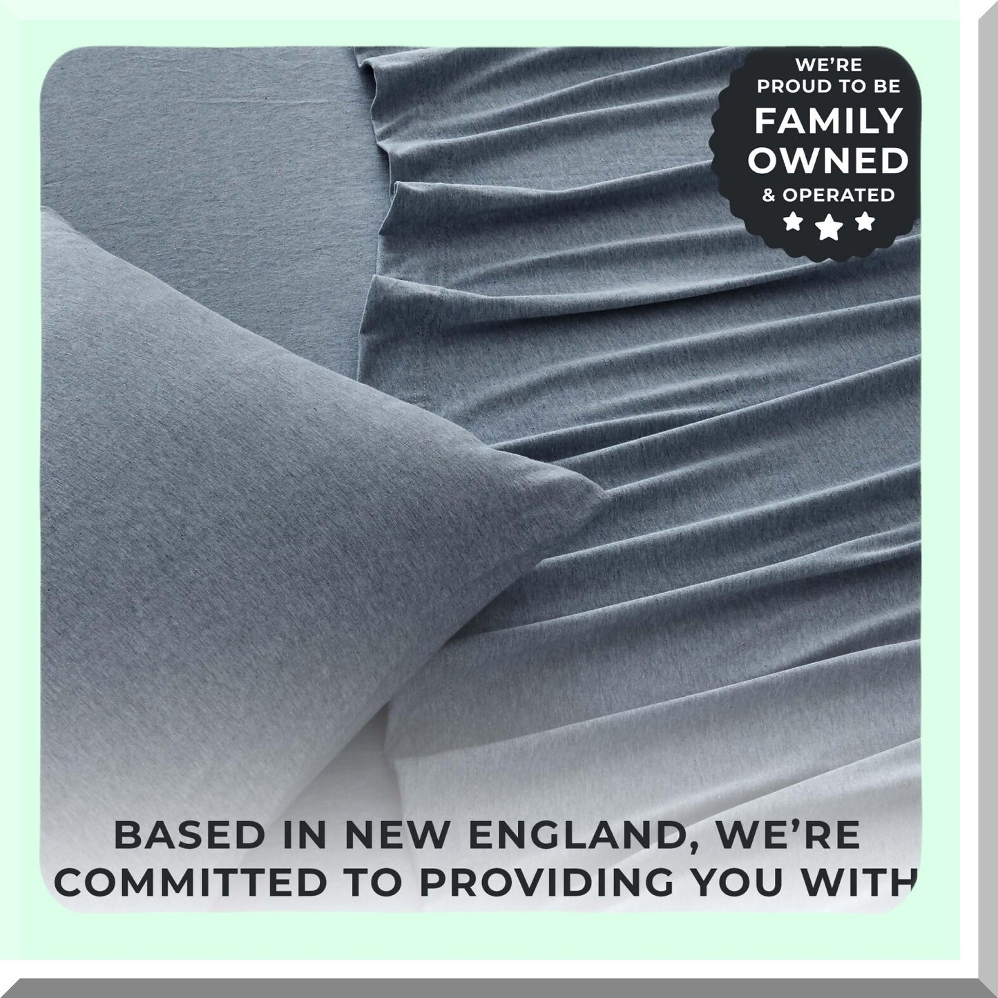 UltraSoft Heathered Denim Blue Jersey Knit Queen Sheet Set - Breathable Cotton Blend Bedding with Pillowcases - All Season T-Shirt Jersey Bed Sheets