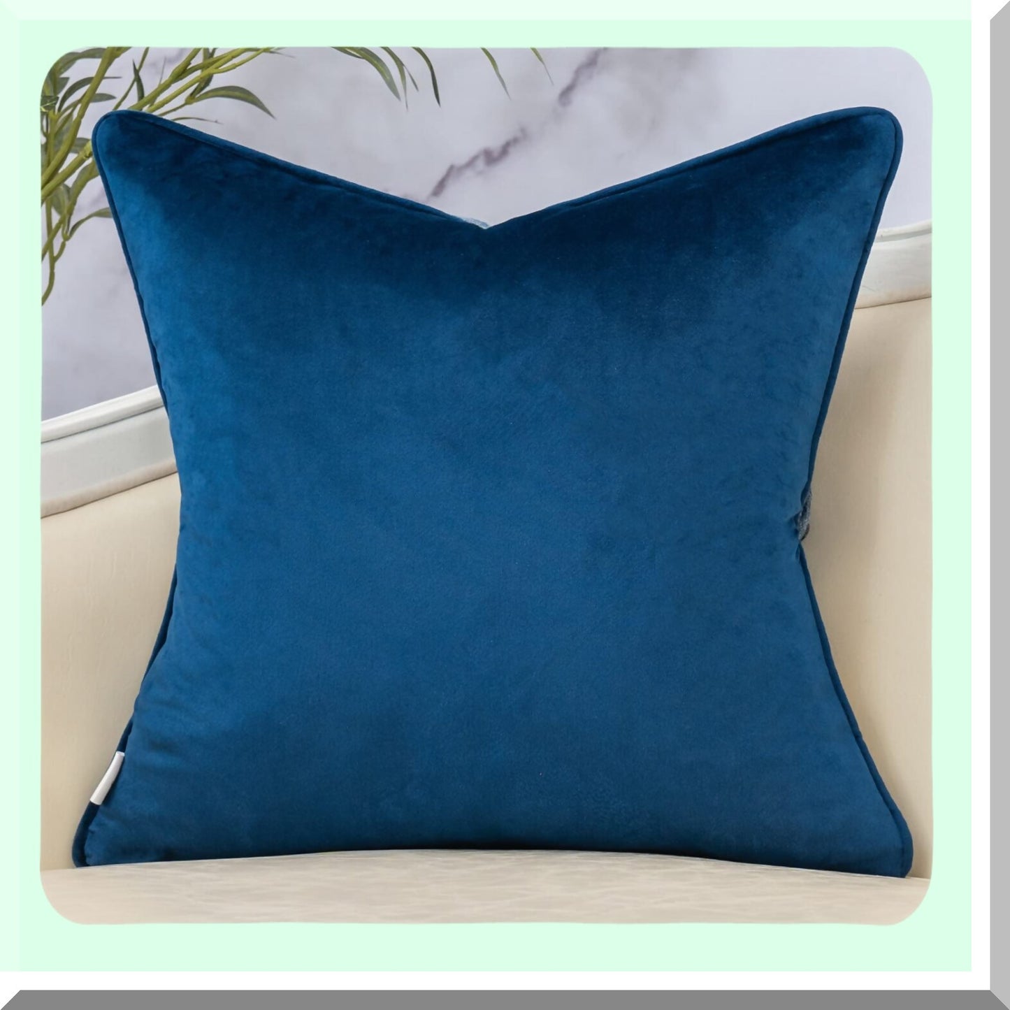 Vintage Blue Monstera Leaf Velvet Lumbar Pillowcase - Textured Cushion Cover for Sofa Couch & Bedroom Decor - 12x20 Inch Oblong Throw Pillow