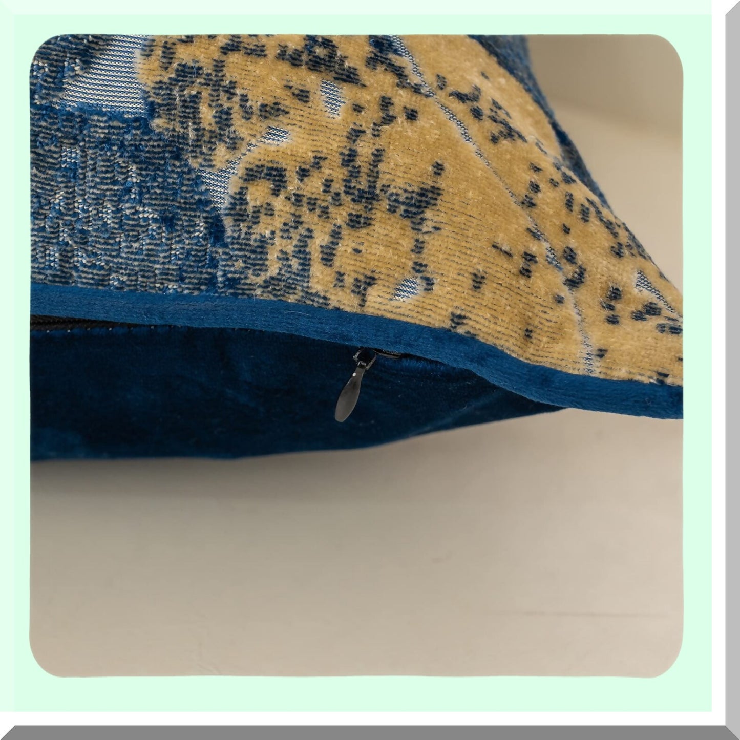 Vintage Blue Monstera Leaf Velvet Lumbar Pillowcase - Textured Cushion Cover for Sofa Couch & Bedroom Decor - 12x20 Inch Oblong Throw Pillow