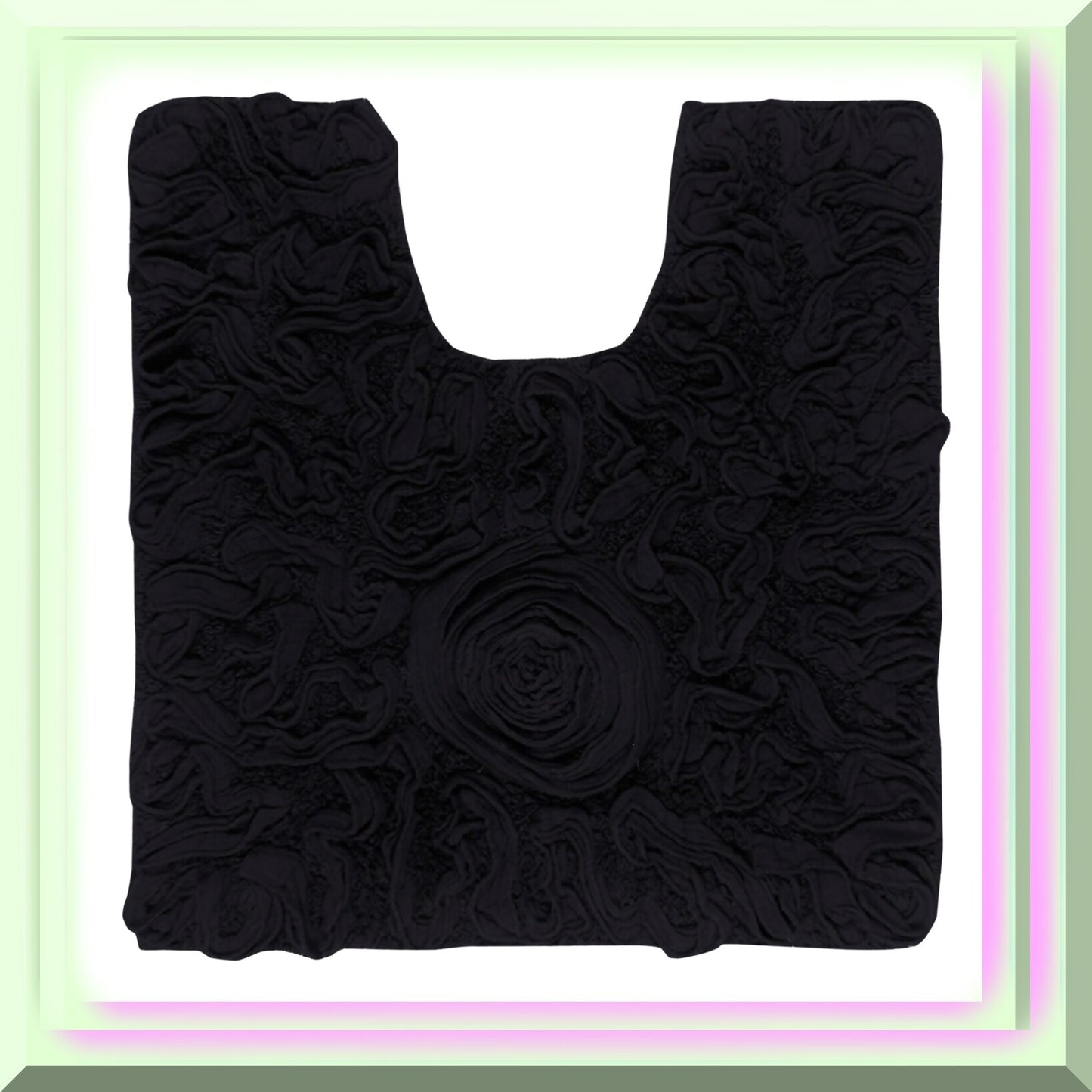 20"x20" Cotton Contour Bath Rug Black