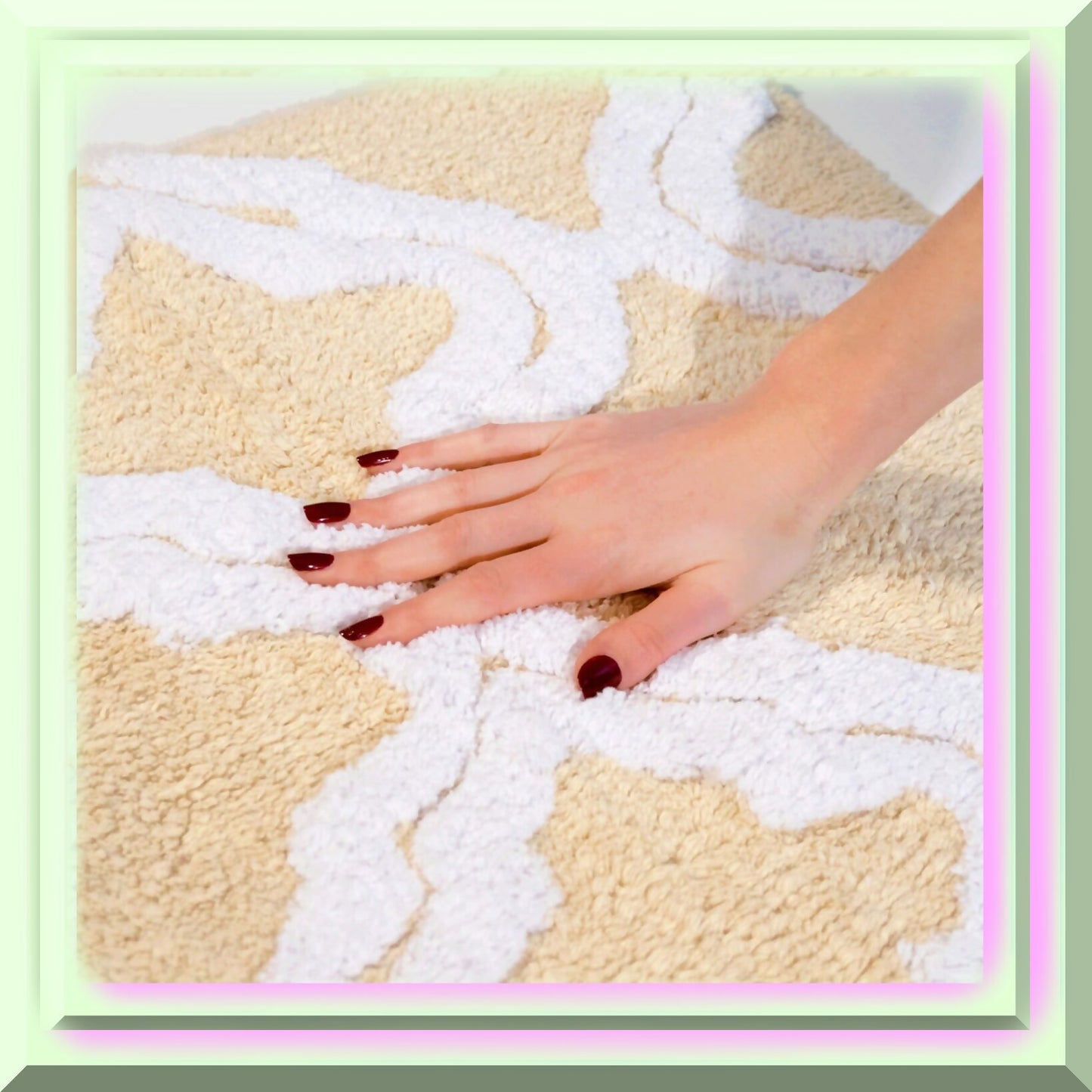 Double Quatref Bath Rug Set 24"x40" & 21"x34" Straw