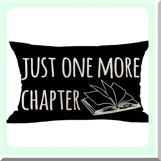 Chapter Quest Linen Pillowcase - Reading Lover Gift Home Decor - Black Background Cushion Cover - 12x20 Inches Lumbar Throw Pillow