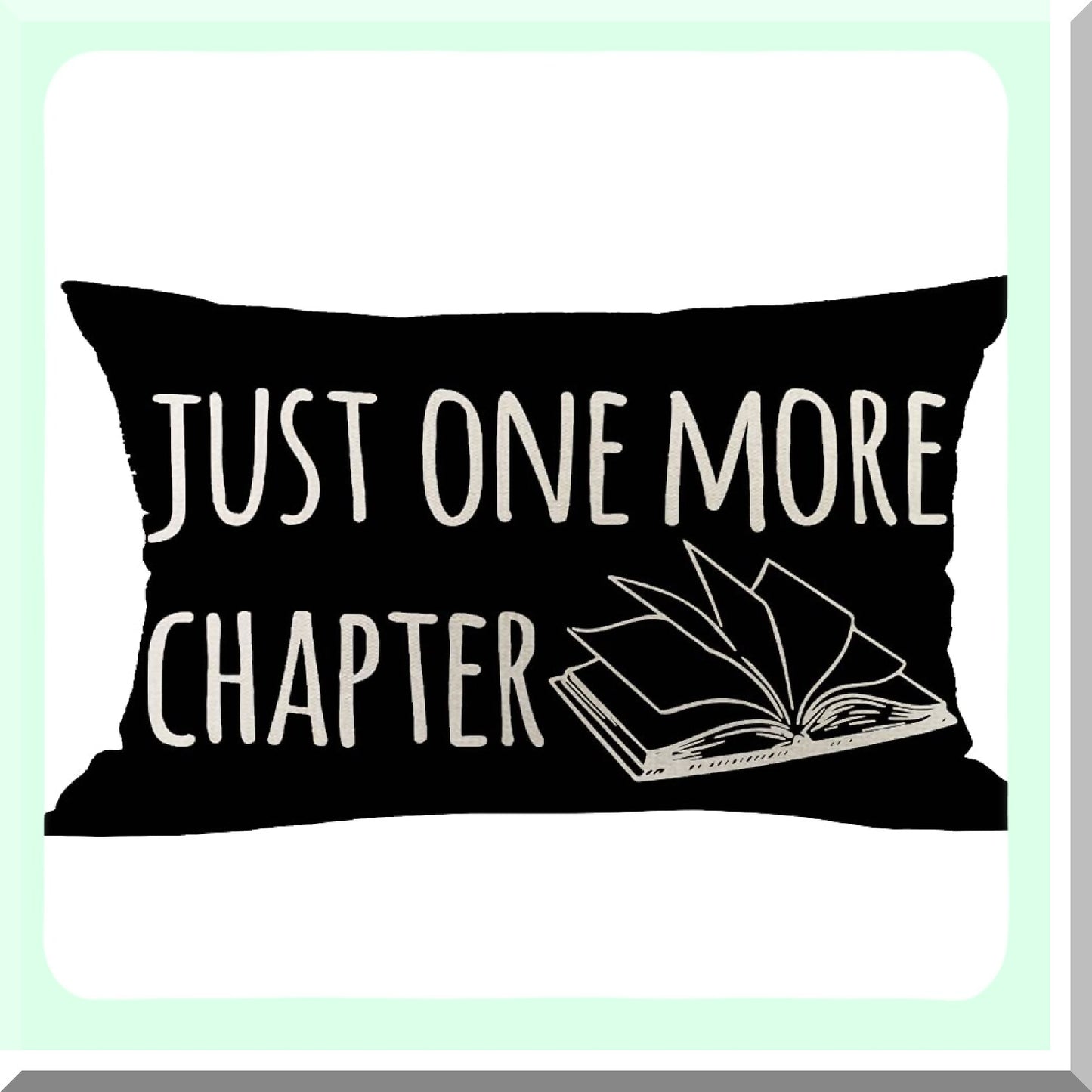 Chapter Quest Linen Pillowcase - Reading Lover Gift Home Decor - Black Background Cushion Cover - 12x20 Inches Lumbar Throw Pillow