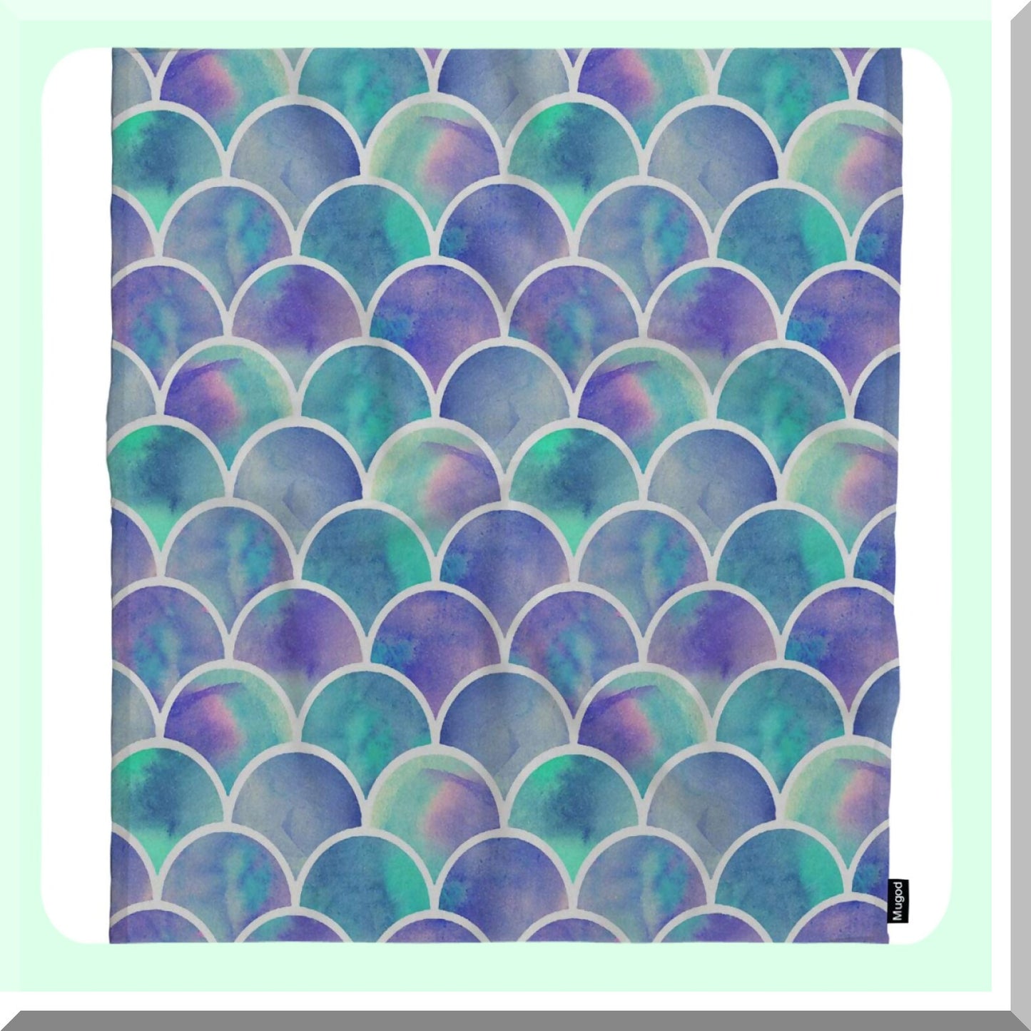 Mermaid Scales Watercolor Throw Blanket - Soft, Warm, Cozy Flannel Plush for Baby, Toddler, Dog, Cat - 30x40 Inch Decorative Blanket