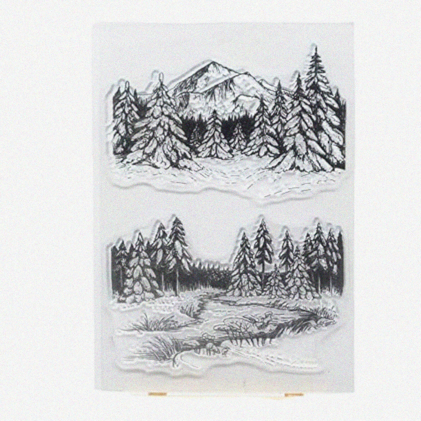 Tree Mountain River Clear Stamp for Card Making 11x16cm