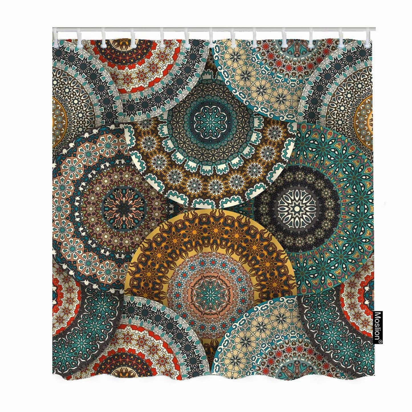 Bohemian Colorful Floral Shower Curtain 72x72