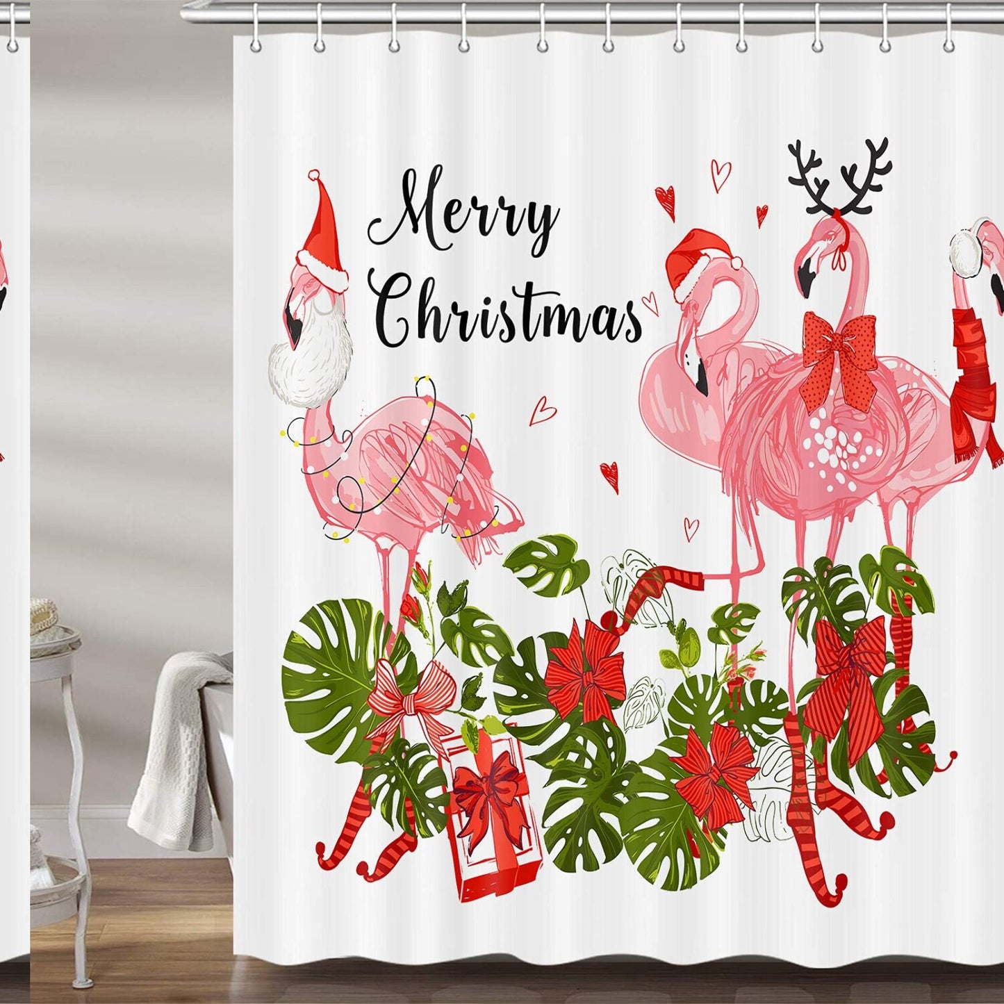 Pink Flamingo Shower Curtain 72x72 inches