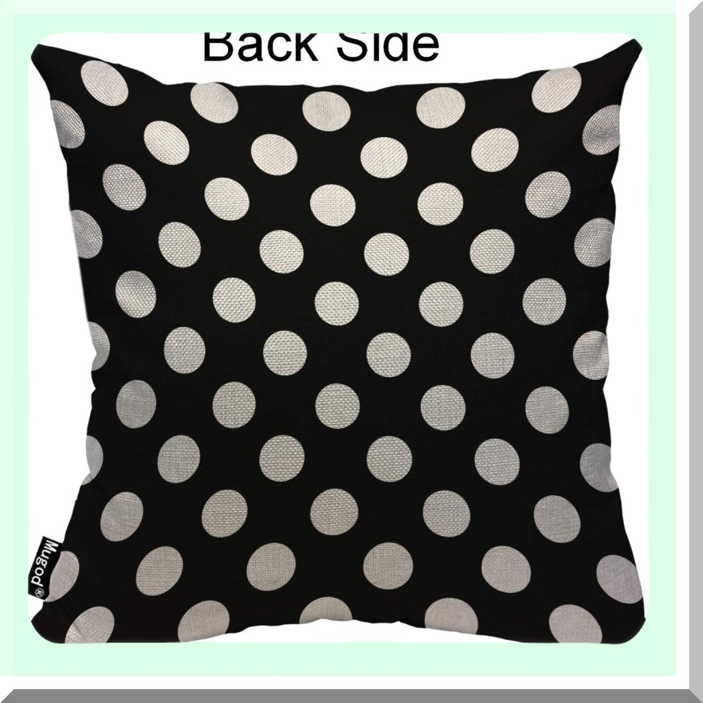 Geometric Circle Throw Pillow Cover - Retro Black White Polka Dot Cushion Case for Sofa Armchair Bedroom Living Room - 18x18 Inch Cotton Linen Decor