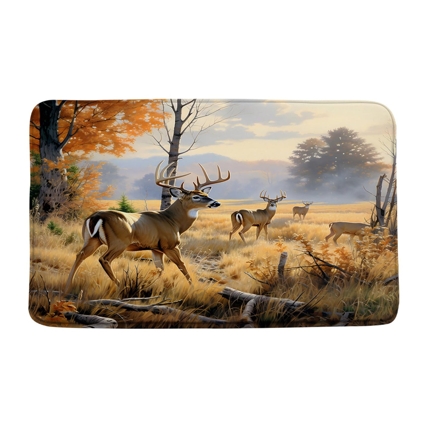 Fall Forest Deer Bathroom Shower Mat