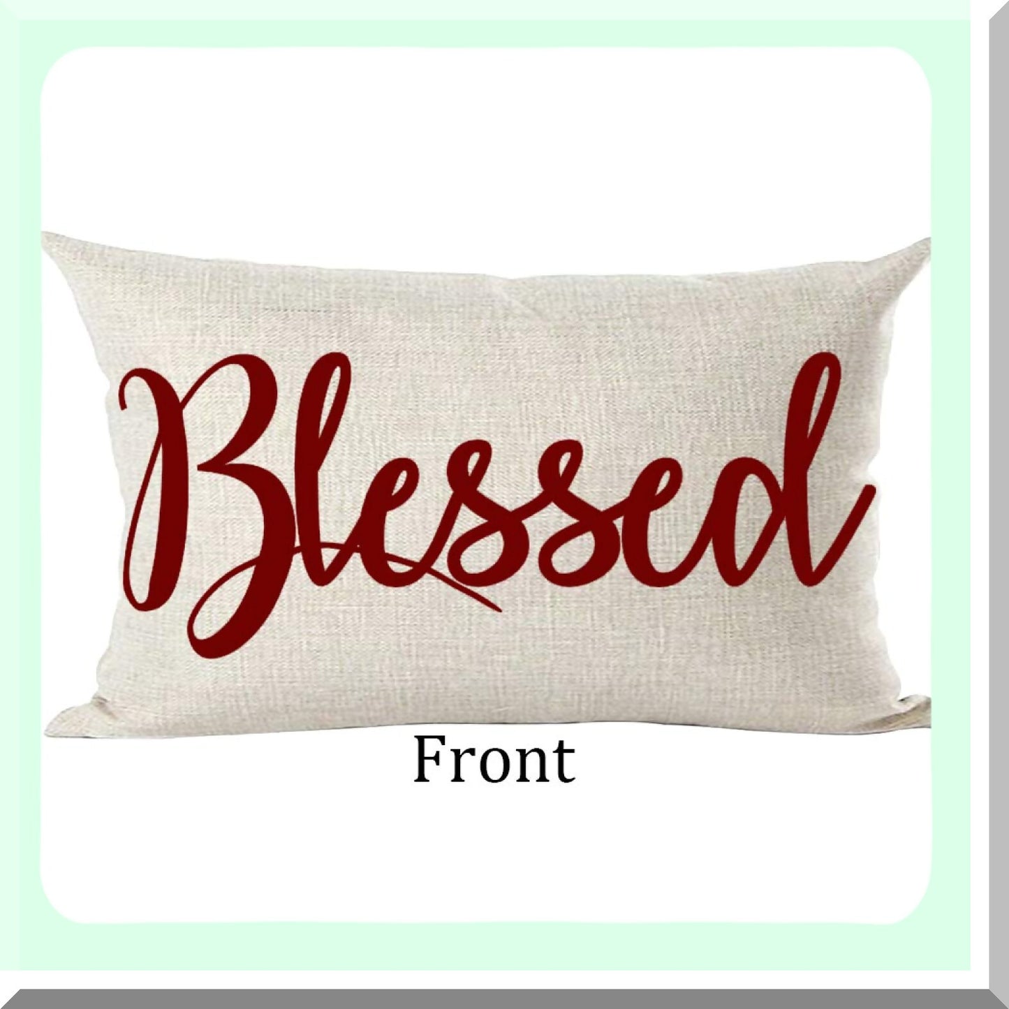 Thanksgiving Blessings Claret Red Wine Art Decorative Lumbar Pillow Cover - Home Living Room Bed Sofa Car Cotton Linen 12x20 Inches