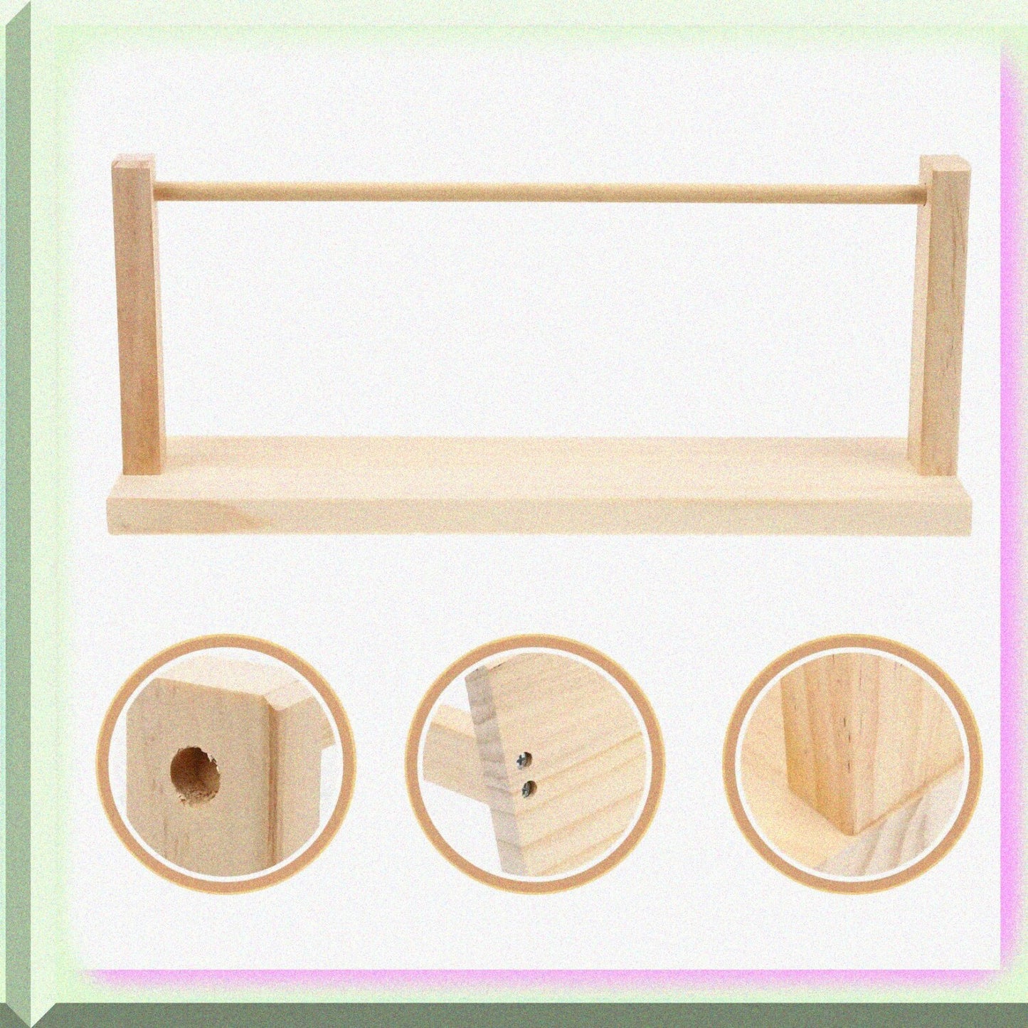 Wood Ribbon Organizer Storage Display Shelf