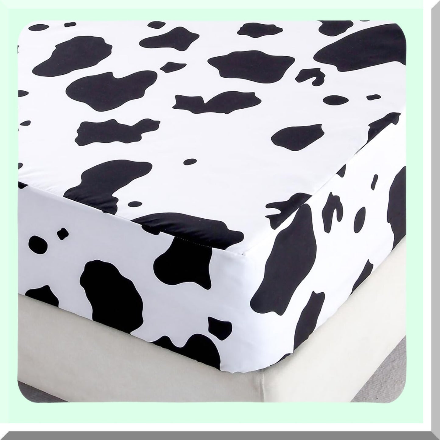 Floral Cows Microfiber Bedding Set - Soft 4-Piece All Seasons Sheets with Deep Pocket Fitted Sheet, Flat Sheet, and 2 Pillowcases - Full Size