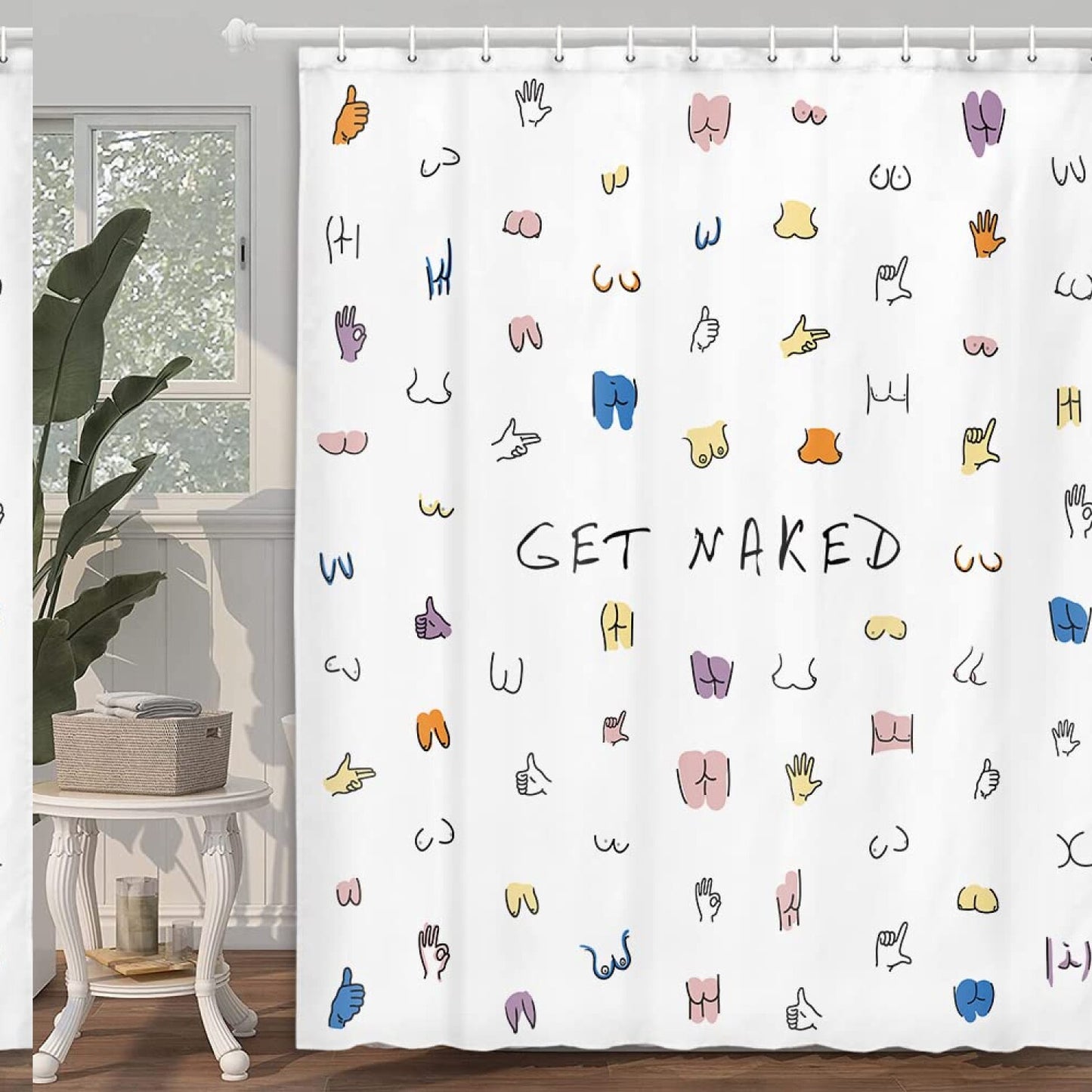 Funny Naked Human Body Shower Curtain 70x70in