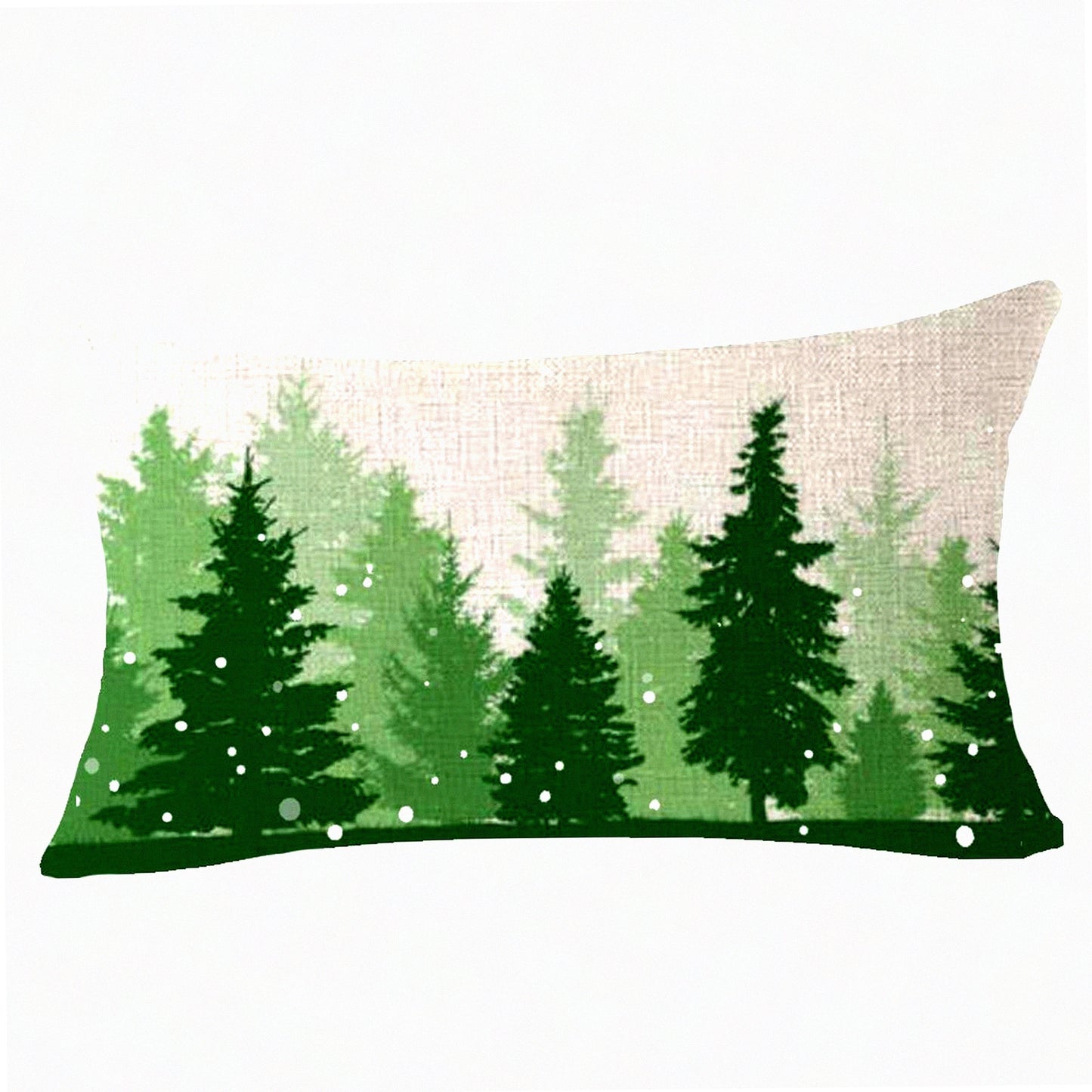 Winter Wonderland Pine Tree Snowflake Blessing Decorative Pillow Cover - 12x20 inches