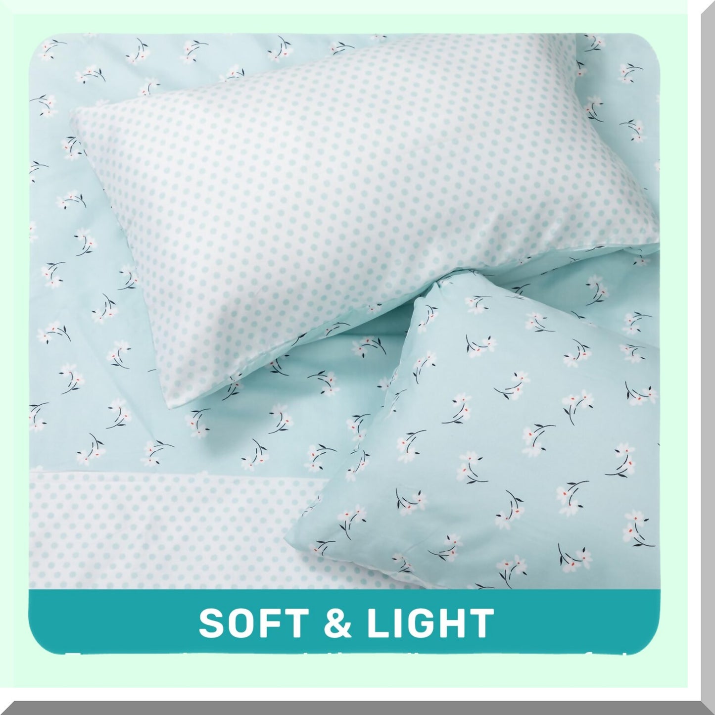 Floral Bliss Twin Sheet Set - Soft Microfiber Bedding with Pillowcase, Flat Sheet, Fitted Sheet - All-Season, Deep Pockets, Green & White Pattern