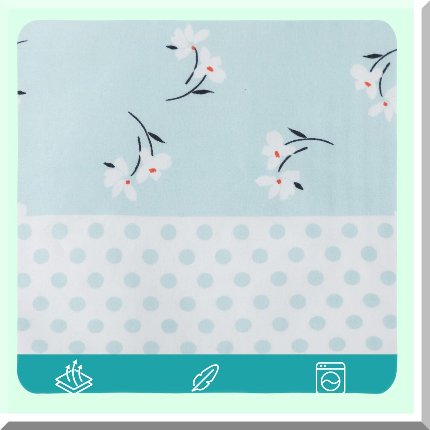 Floral Bliss Twin Sheet Set - Soft Microfiber Bedding with Pillowcase, Flat Sheet, Fitted Sheet - All-Season, Deep Pockets, Green & White Pattern