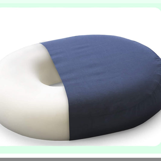 OrthoComfort Donut Seat Cushion - Tailbone Pain Relief Pillow for Hemorrhoids, Prostate, Pregnancy, Post Natal - Pressure Relief Chair Cushion 16x13x3 Navy