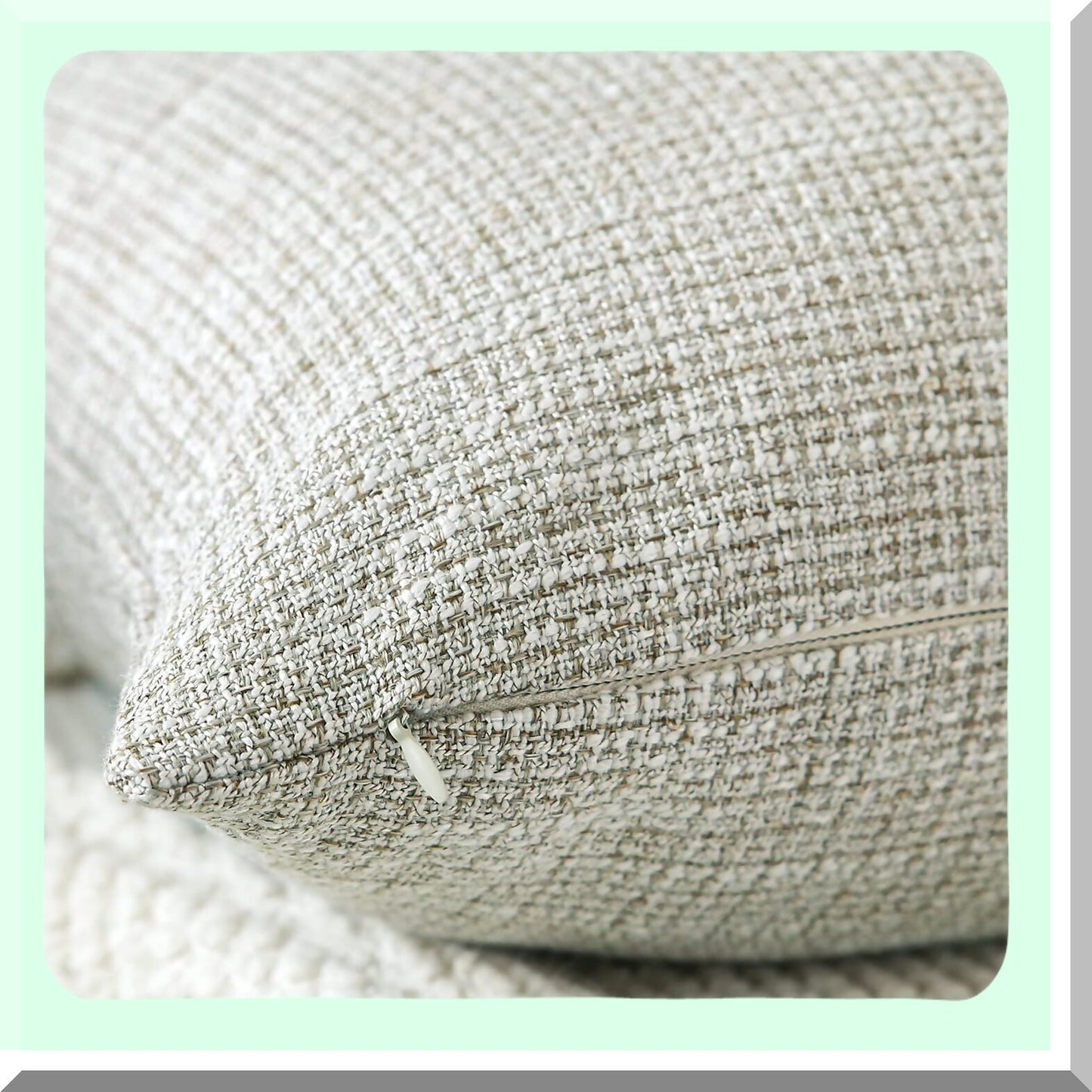 Decorative Linen Pillowcase Set - 24x24 Inch Square Cushion Covers - Home Decor Sofa Bedroom Car - Khaki Throw Pillow Covers - 60 x 60CM - Set of 2