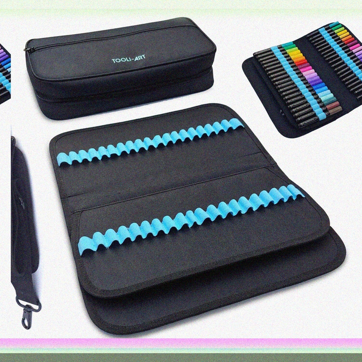 Marker Pen Carrying Case 120 Slots Black