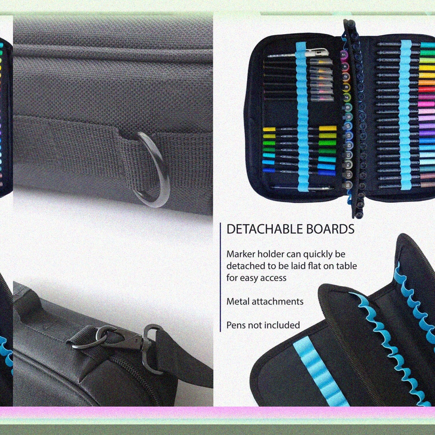 Marker Pen Carrying Case 120 Slots Black