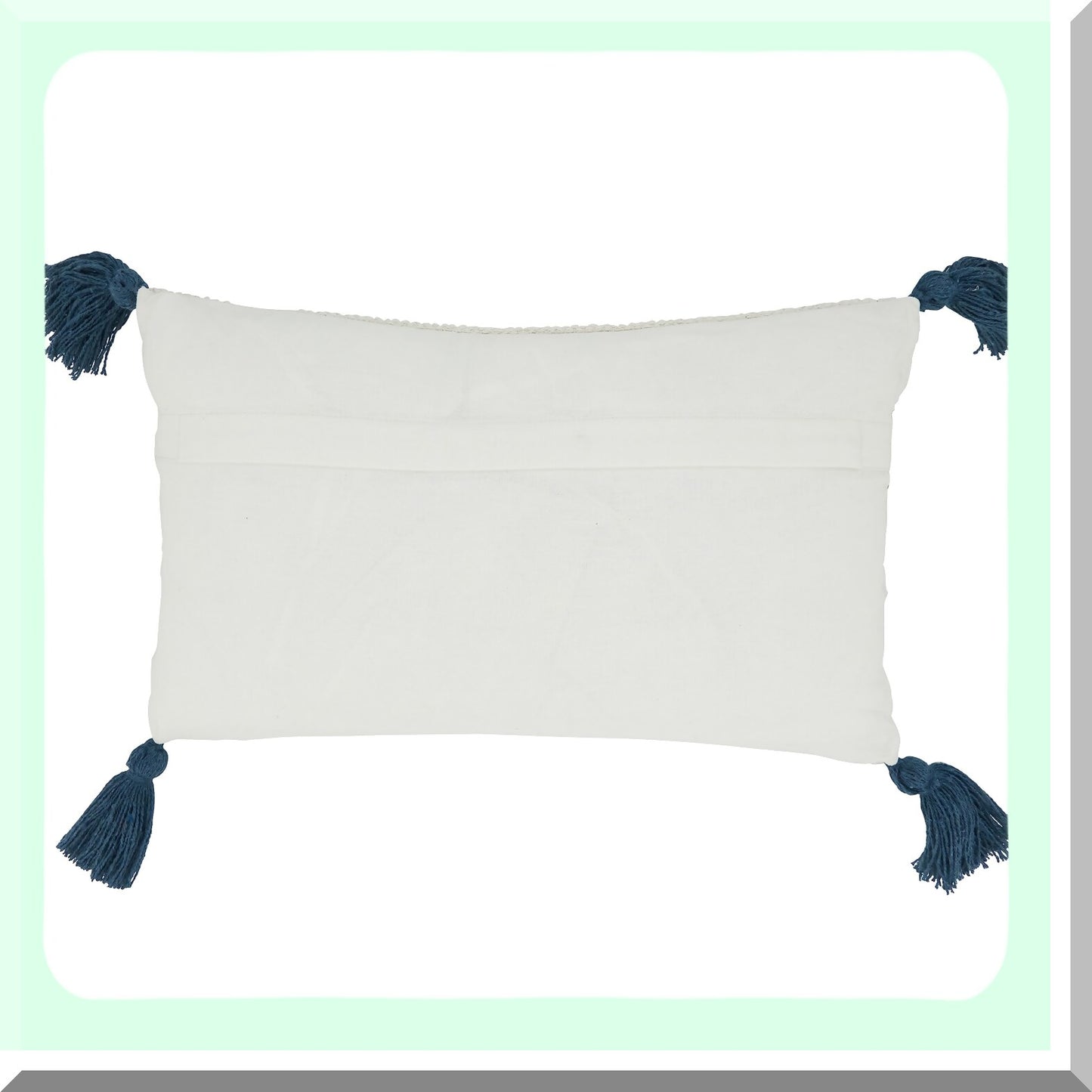 Navy Blue Striped Corners Throw Pillow - Poly Filled Decorative Cushion for Sofa, Couch, Bed - 12x20 Inch Rectangle Accent Pillow