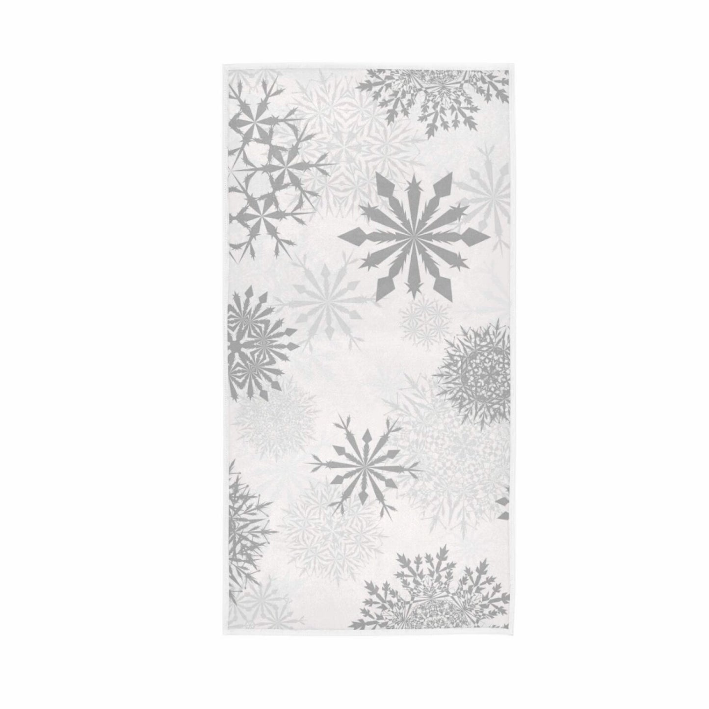 Gray Silver Snowflakes Hand Towel 30x15 Inch