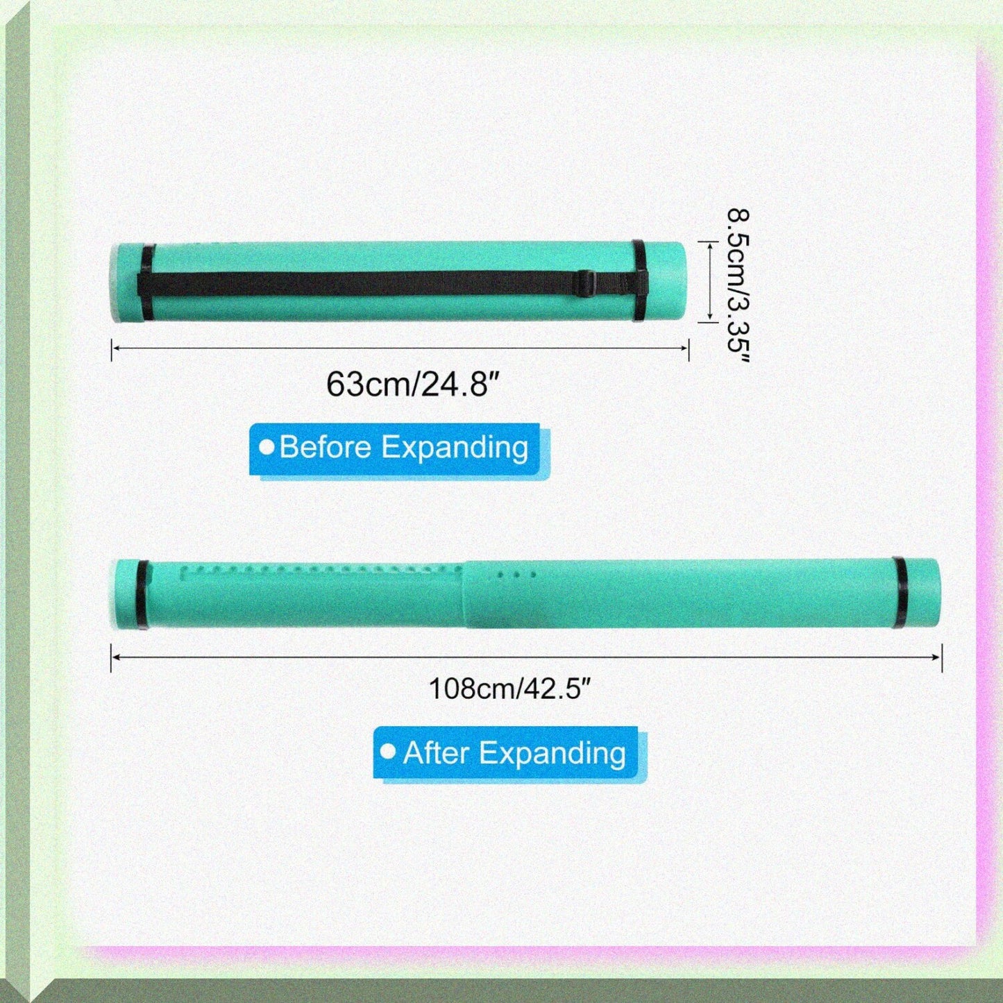 Extendable Poster Tube 24.8" to 42.5" Green
