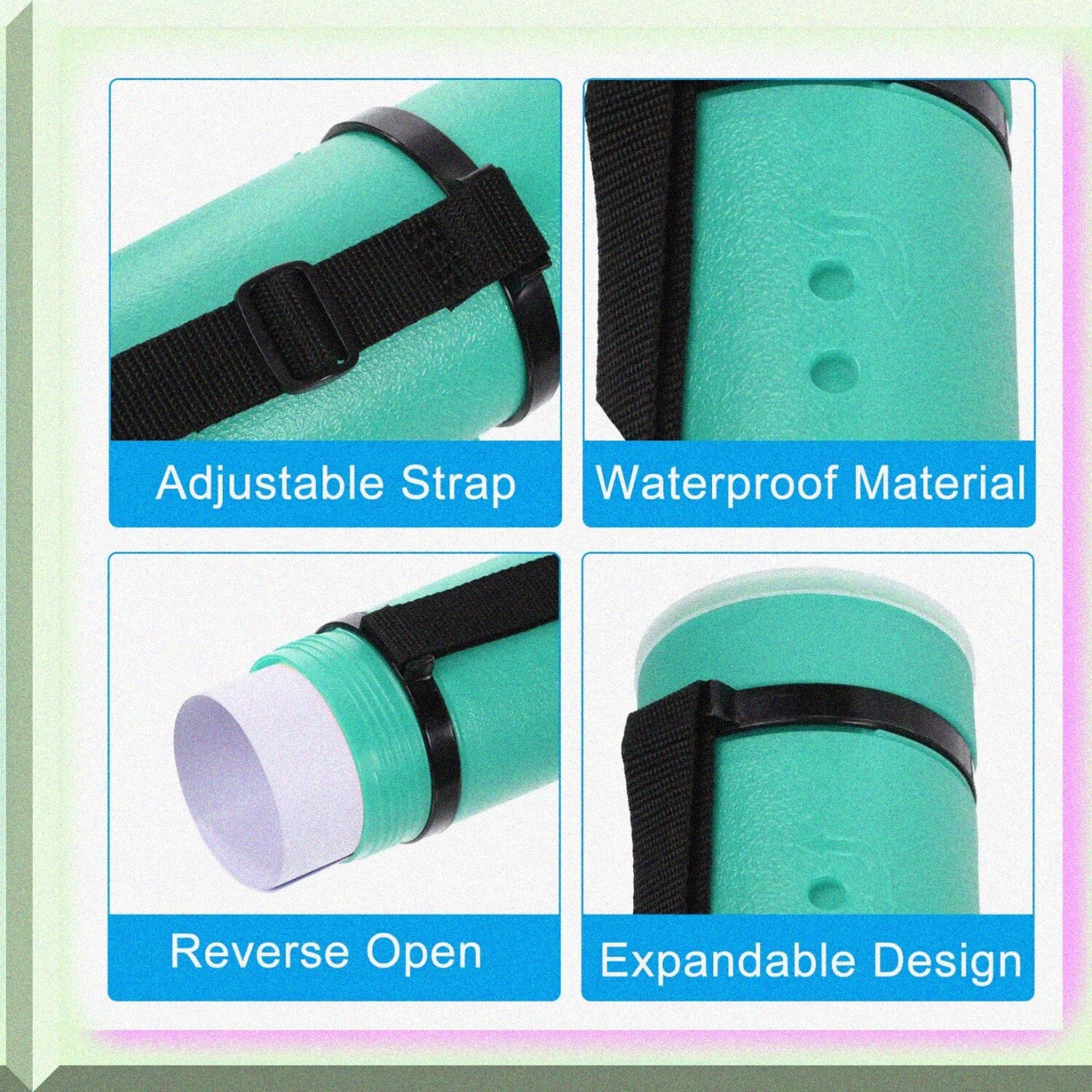 Extendable Poster Tube 24.8" to 42.5" Green