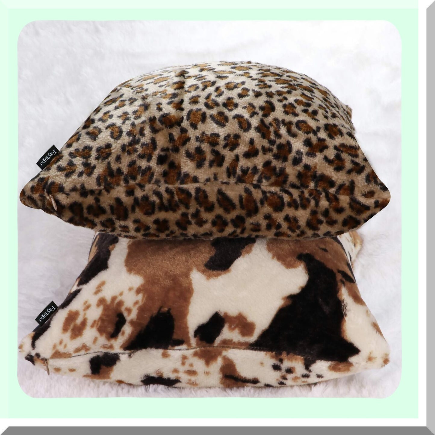 Leopard Print Plush Pillowcase Set - Animal Theme Decorative Cushion Covers (4 Pack) - Soft Throw Pillow Covers for Home Decor - 18x18 Inches