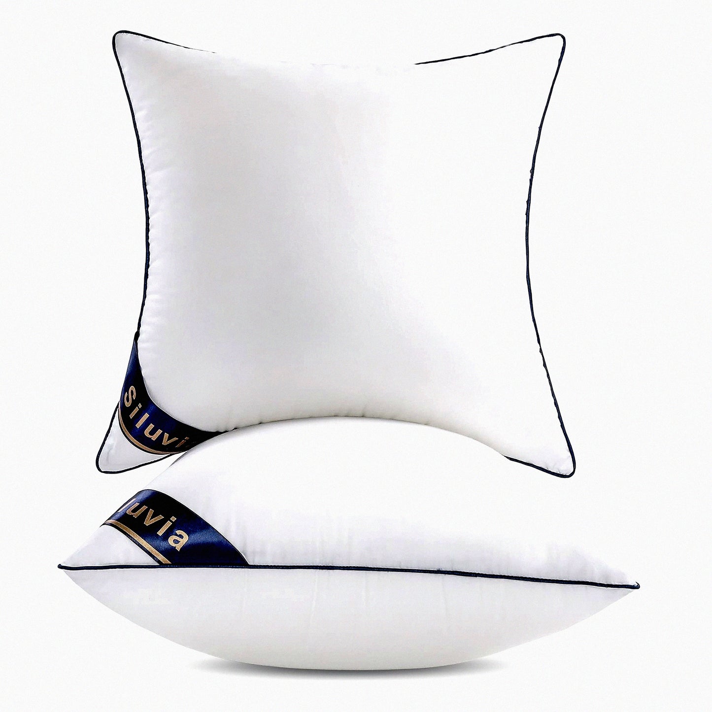 Square Cotton Comfort Pillow Set - 18x18 Decorative Inserts for Sofa, Interior Design - Set of 2 Throw Pillows for Couch Décor