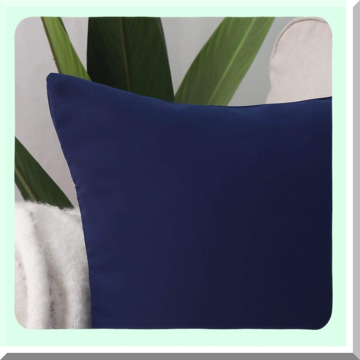 Luxury Soft Navy Blue Throw Pillow Covers - Set of 2 | Hidden Zipper Euro Sham Cushion Cases for Couch, Bed, Chair | Rectangle Cushion Cover for Living Room and Bedroom - 12X20 Inches