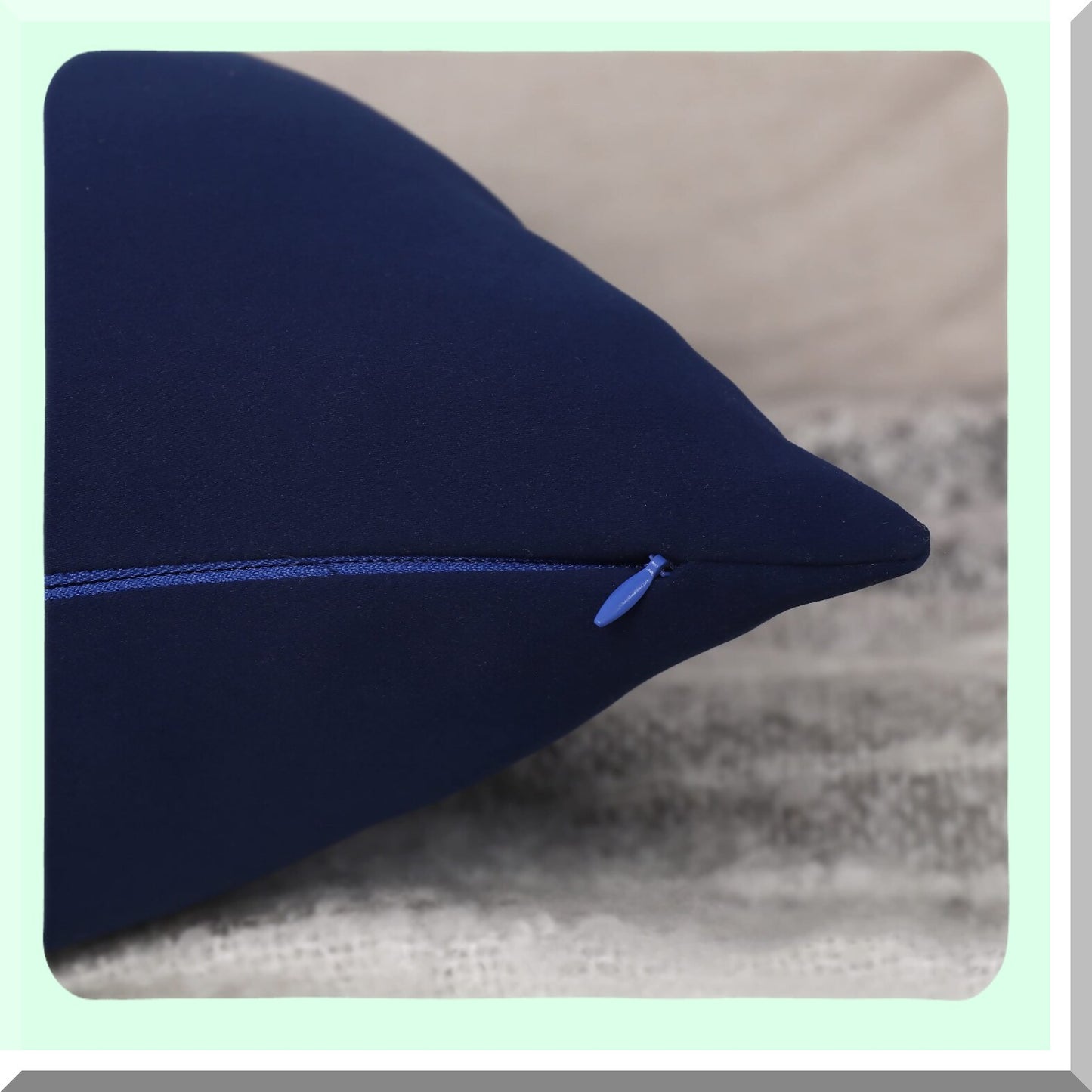 Luxury Soft Navy Blue Throw Pillow Covers - Set of 2 | Hidden Zipper Euro Sham Cushion Cases for Couch, Bed, Chair | Rectangle Cushion Cover for Living Room and Bedroom - 12X20 Inches