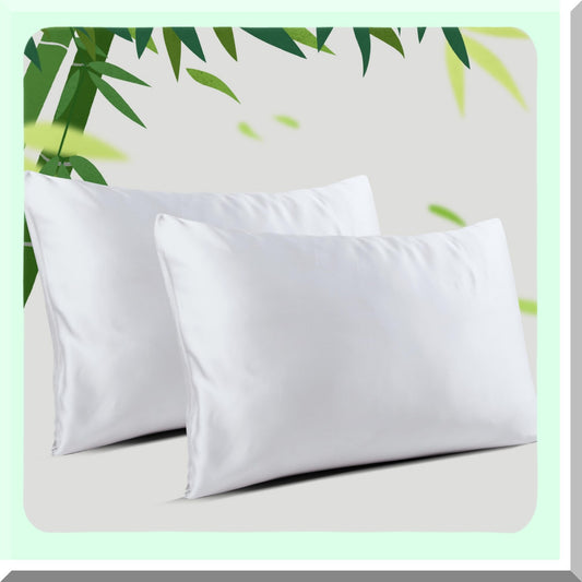 CoolBamboo PillowGuard - Set of 2 Zippered Pillow Protectors, 400 Thread Count Cooling Cases for 20x36 Pillows. Soft, Hotel Quality White Covers.