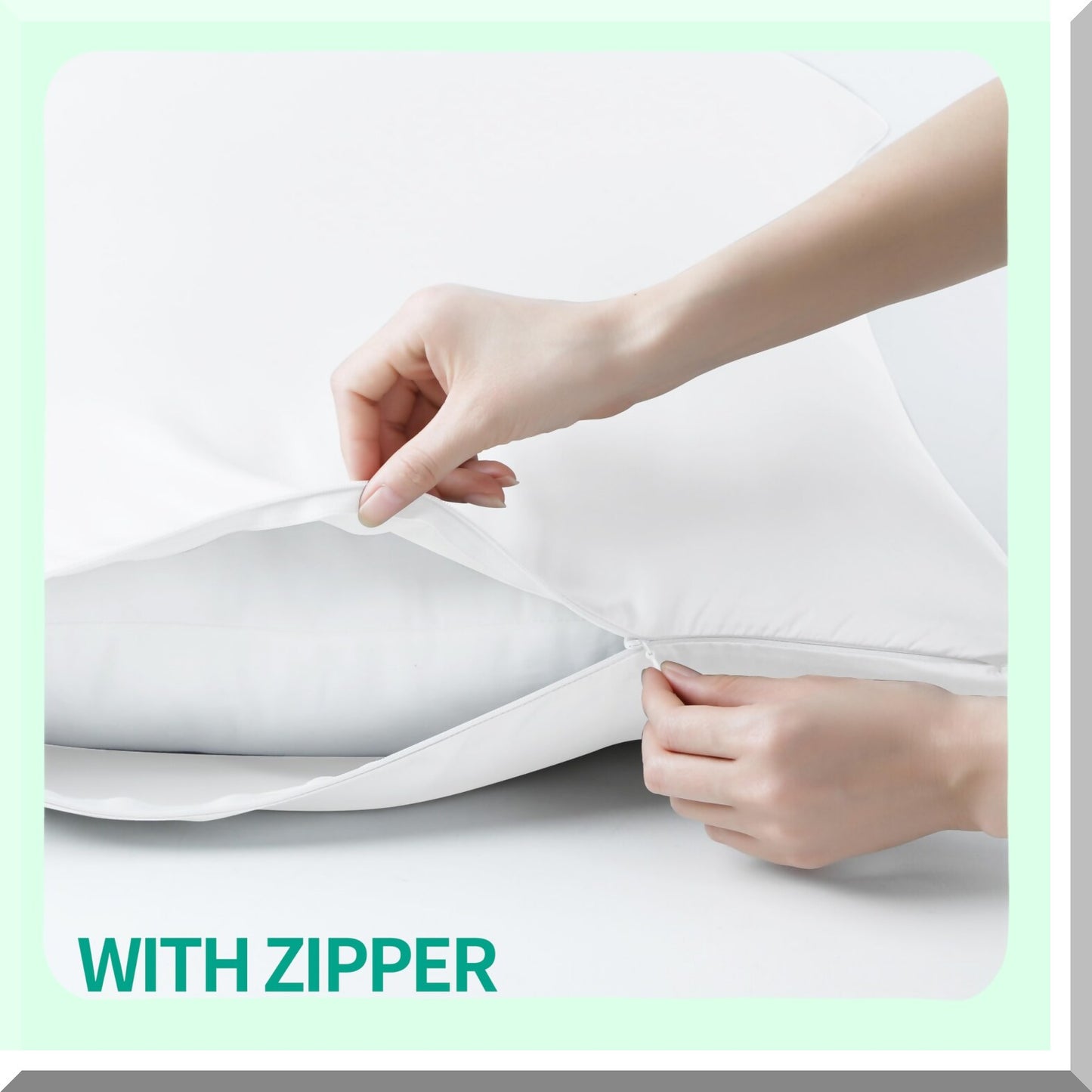 CoolBamboo PillowGuard - Set of 2 Zippered Pillow Protectors, 400 Thread Count Cooling Cases for 20x36 Pillows. Soft, Hotel Quality White Covers.