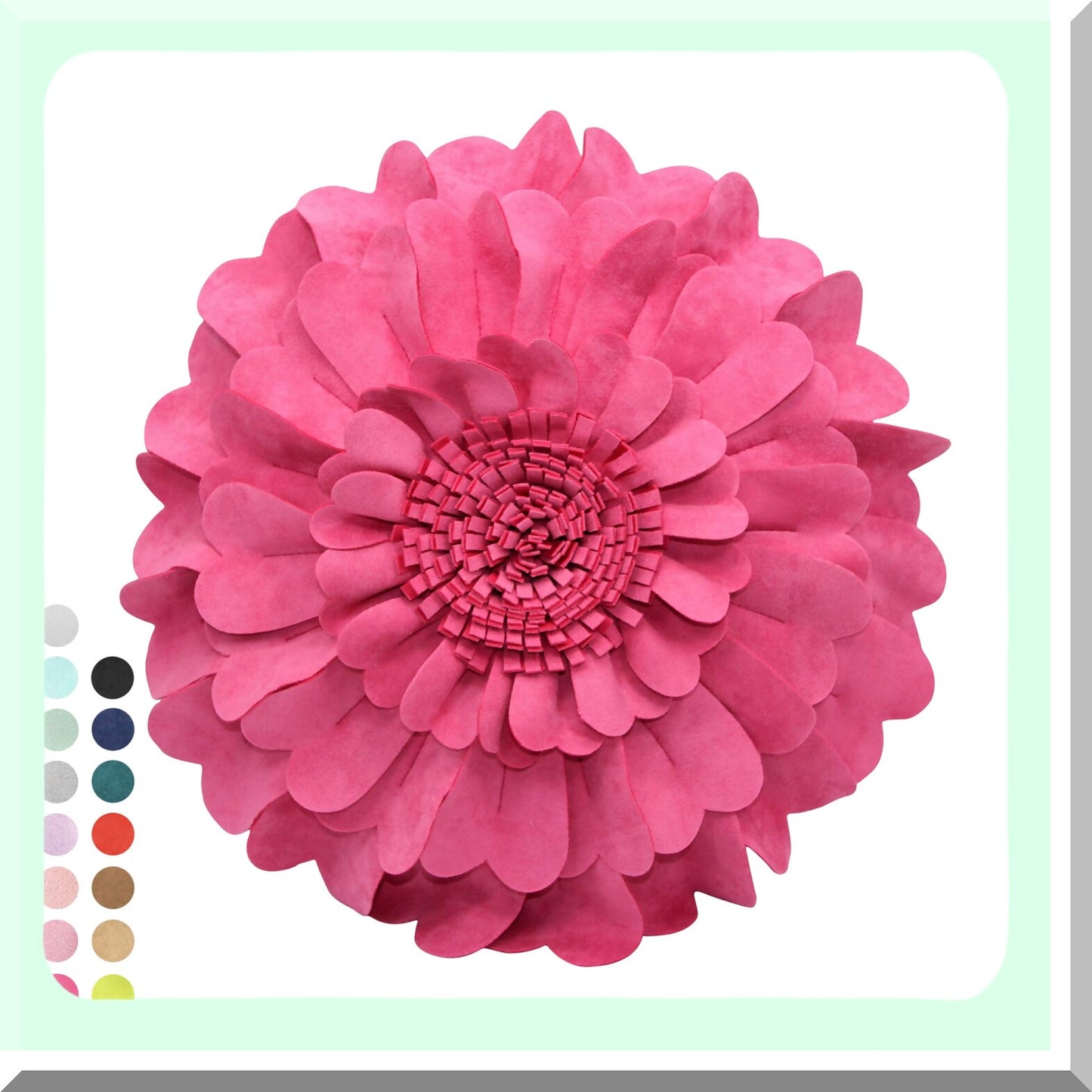 Sunflower Sweetheart 3D Round Decorative Pillow - Pink Flower Throw Pillow for Home Decor, Bed, Couch - 13 Inch