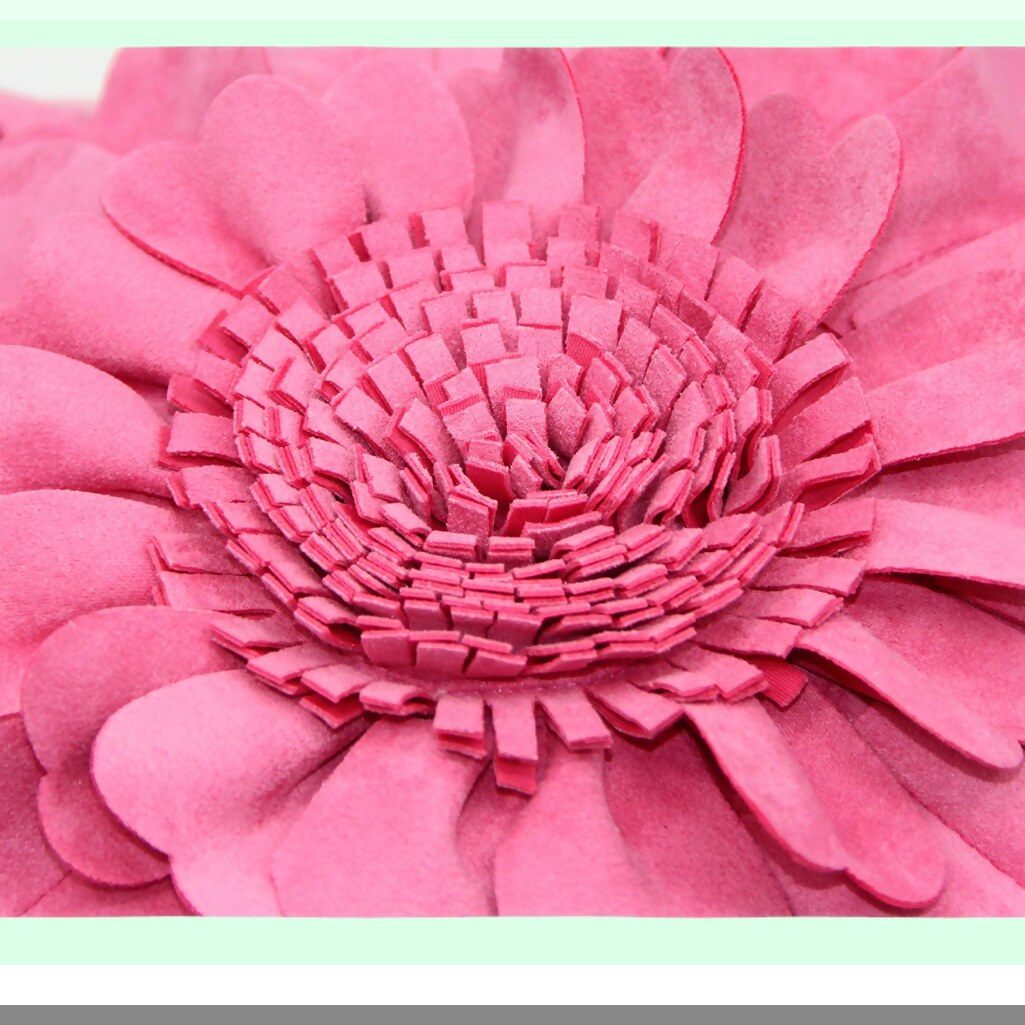 Sunflower Sweetheart 3D Round Decorative Pillow - Pink Flower Throw Pillow for Home Decor, Bed, Couch - 13 Inch