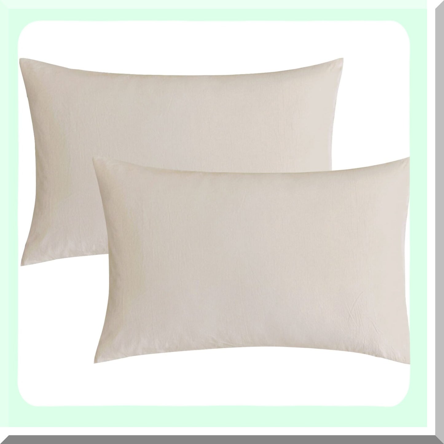 SoftDreams Cotton Pillowcase Set - 2 Pack Grey Pillow Covers, Envelope Closure, Breathable & Washed for Ultimate Comfort. (Pillows not Included)