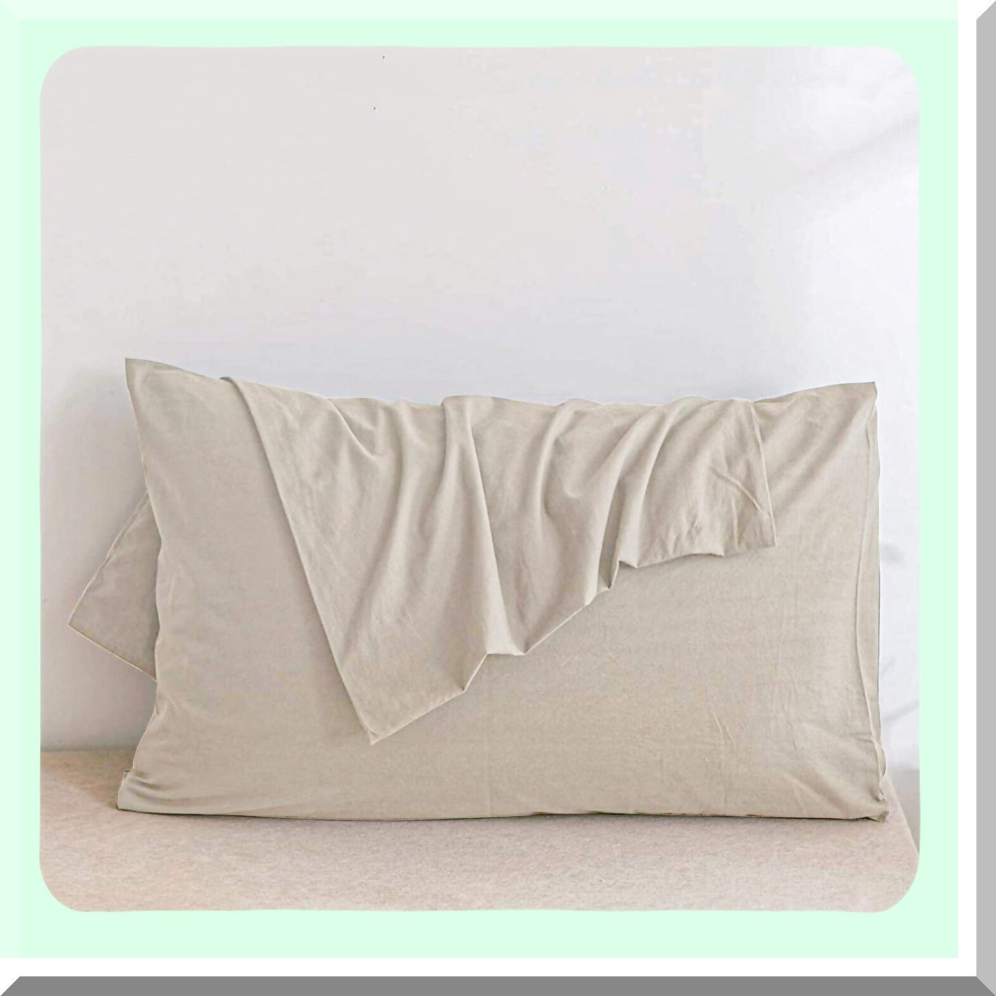 SoftDreams Cotton Pillowcase Set - 2 Pack Grey Pillow Covers, Envelope Closure, Breathable & Washed for Ultimate Comfort. (Pillows not Included)