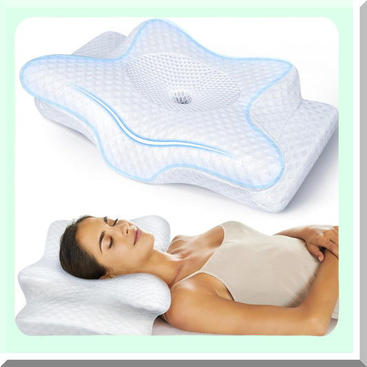 OrthoRelax Memory Foam Neck Support Pillow - Pain Relief Cervical Pillow for Shoulder & Neck, Adjustable Sweet Sleep Pillow for Side, Back, Stomach Sleeper.