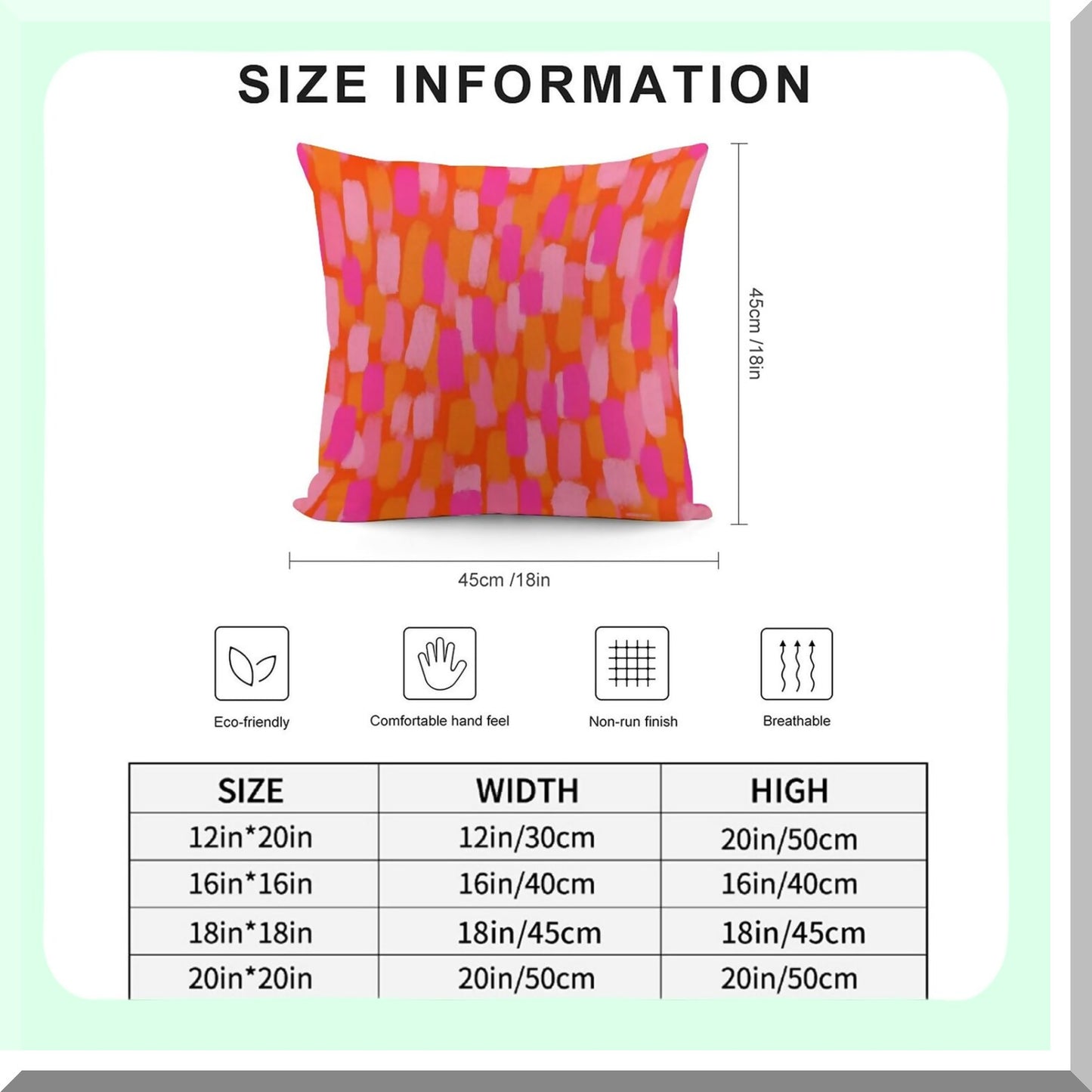 Retro 70s Aesthetic Brushstroke Pillow Covers - Set of 2 | Pink Orange Throw Pillowcase for Living Room, Bed, Couch, Sofa | Trendy Funky Home Decor - 18"X18" Cozy Cushion Cover for Dorm College