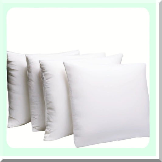 Hypoallergenic Square Form Decorative Pillow Set - Premium 18x18 Inserts for Sofa, Couch, Bed & Chair - Set of 4 - 18 Inches