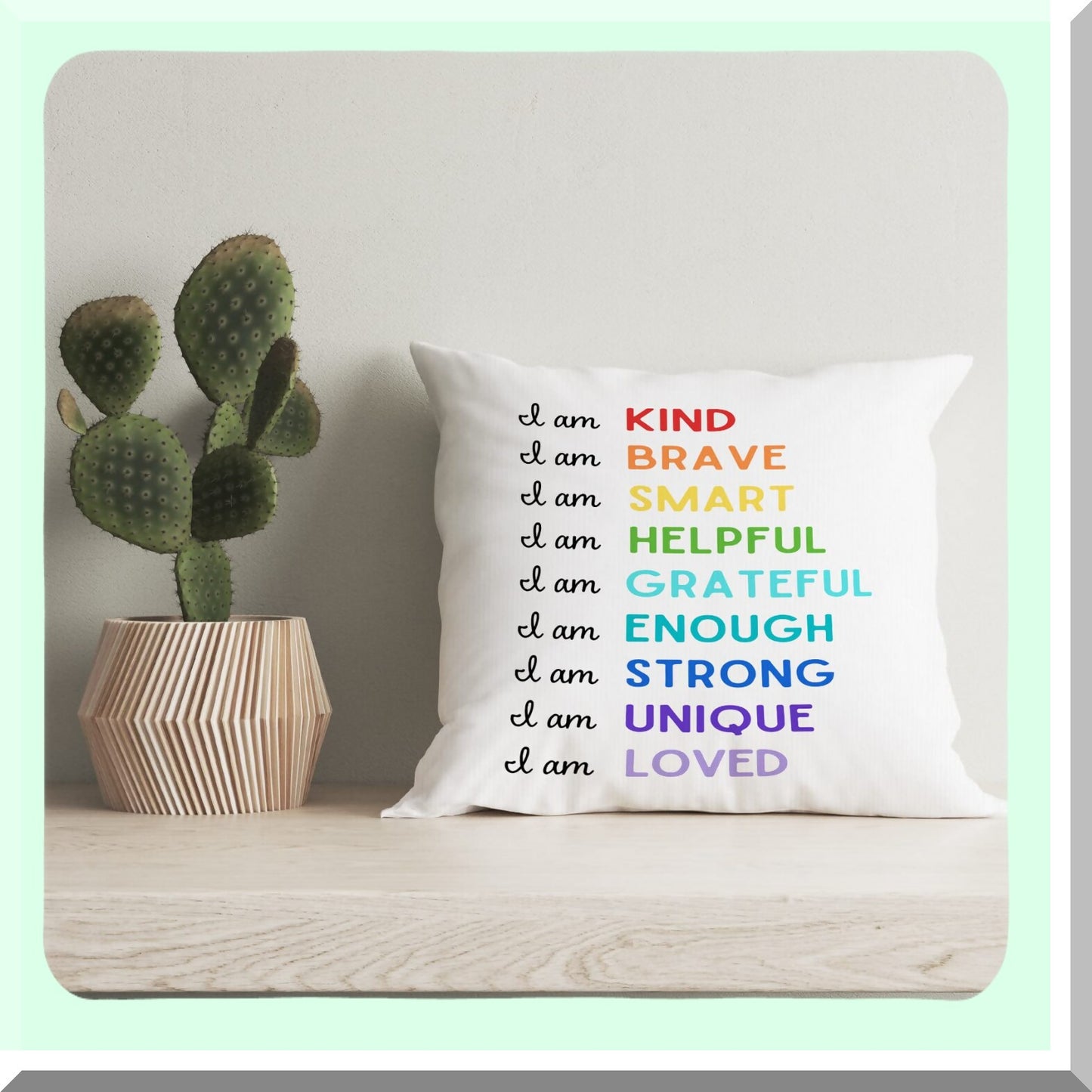 Kindness Inspirations Pillowcase - Decorative Throw Pillow Cover for Clroom, Nursery, Bed Room & Home Decor - 18 x 18 Inch Inspirational Pillow Case