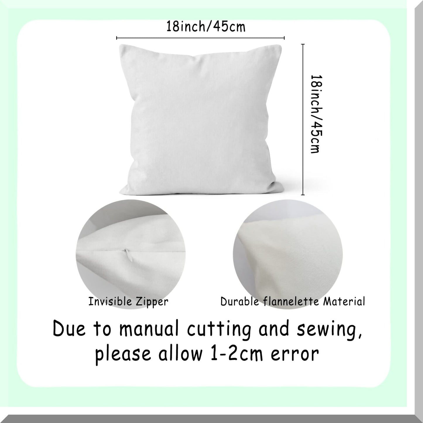 Kindness Inspirations Pillowcase - Decorative Throw Pillow Cover for Clroom, Nursery, Bed Room & Home Decor - 18 x 18 Inch Inspirational Pillow Case